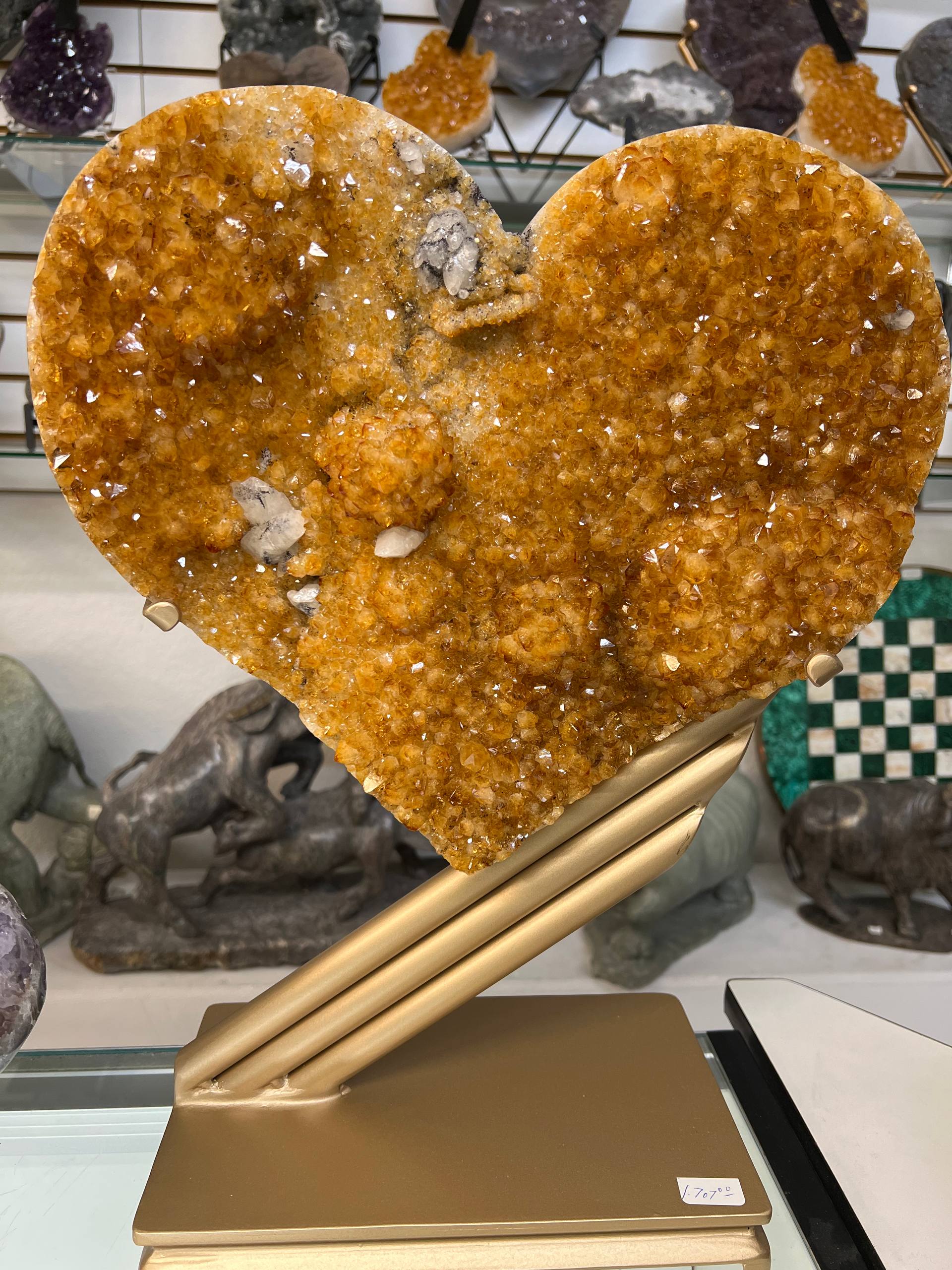 Citrine hearts on stand – view 9