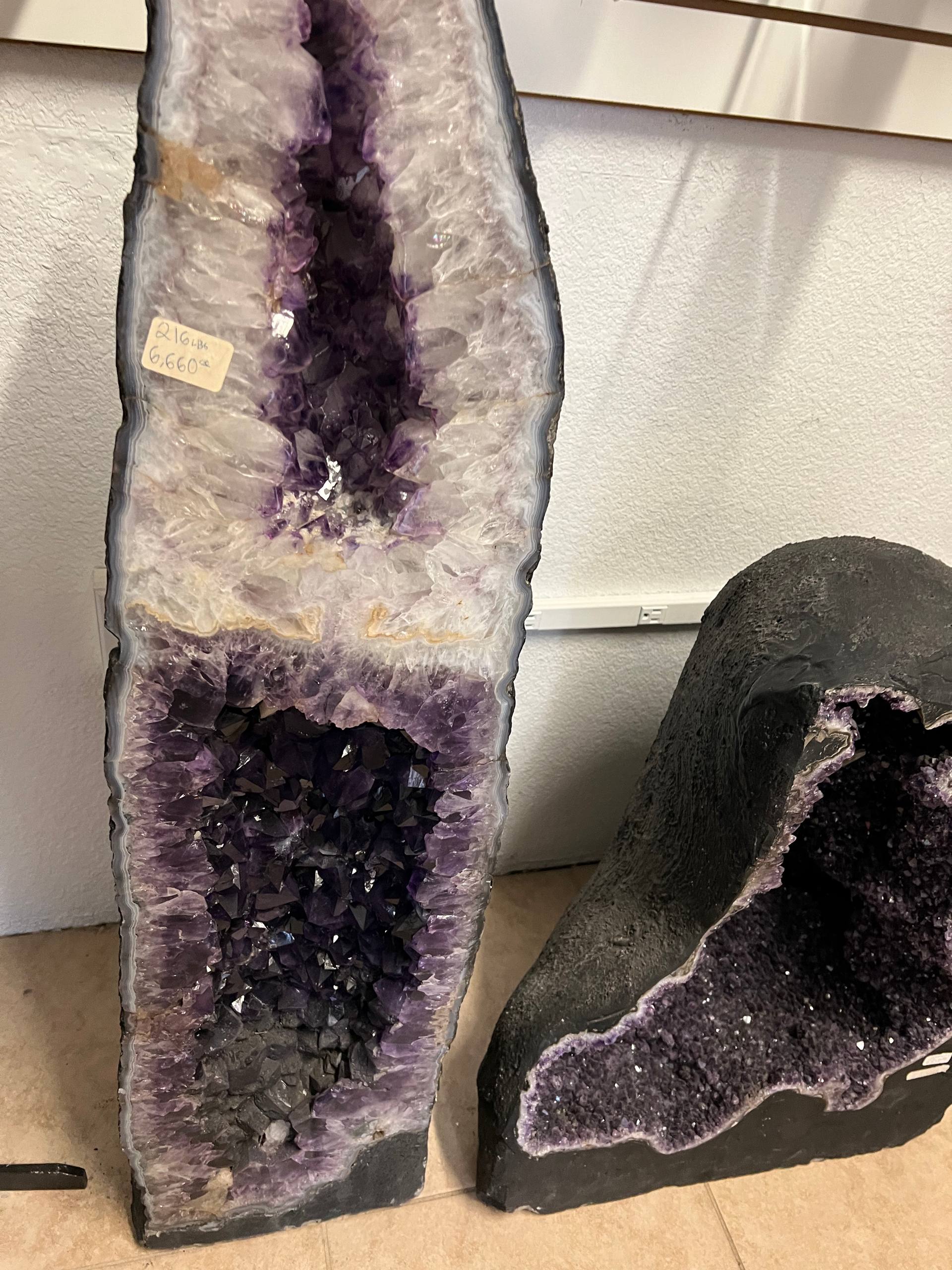 Amethyst tall geode beautiful purple color – view 1