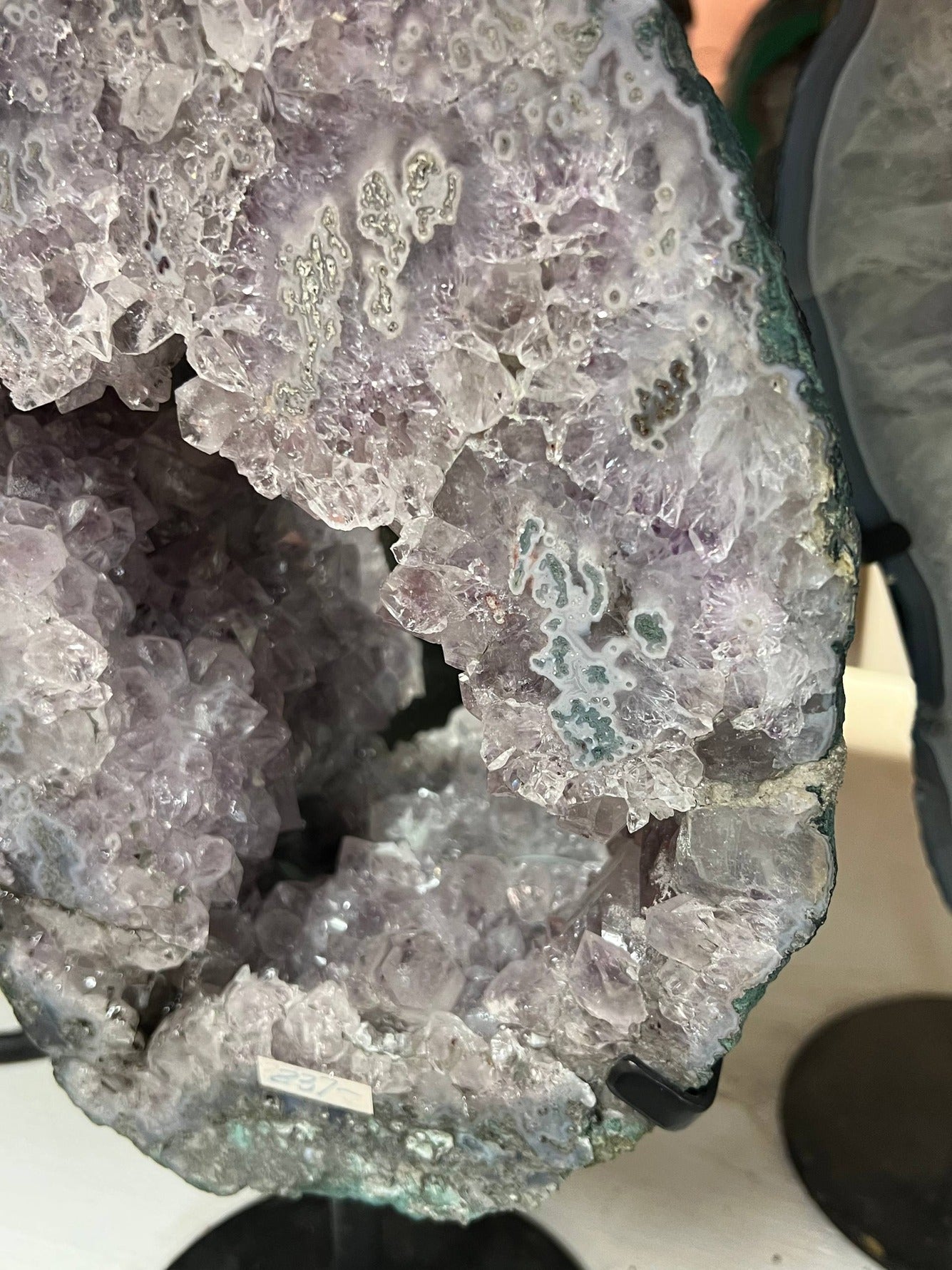 Amethyst Geode Mirror on Stand – view 3