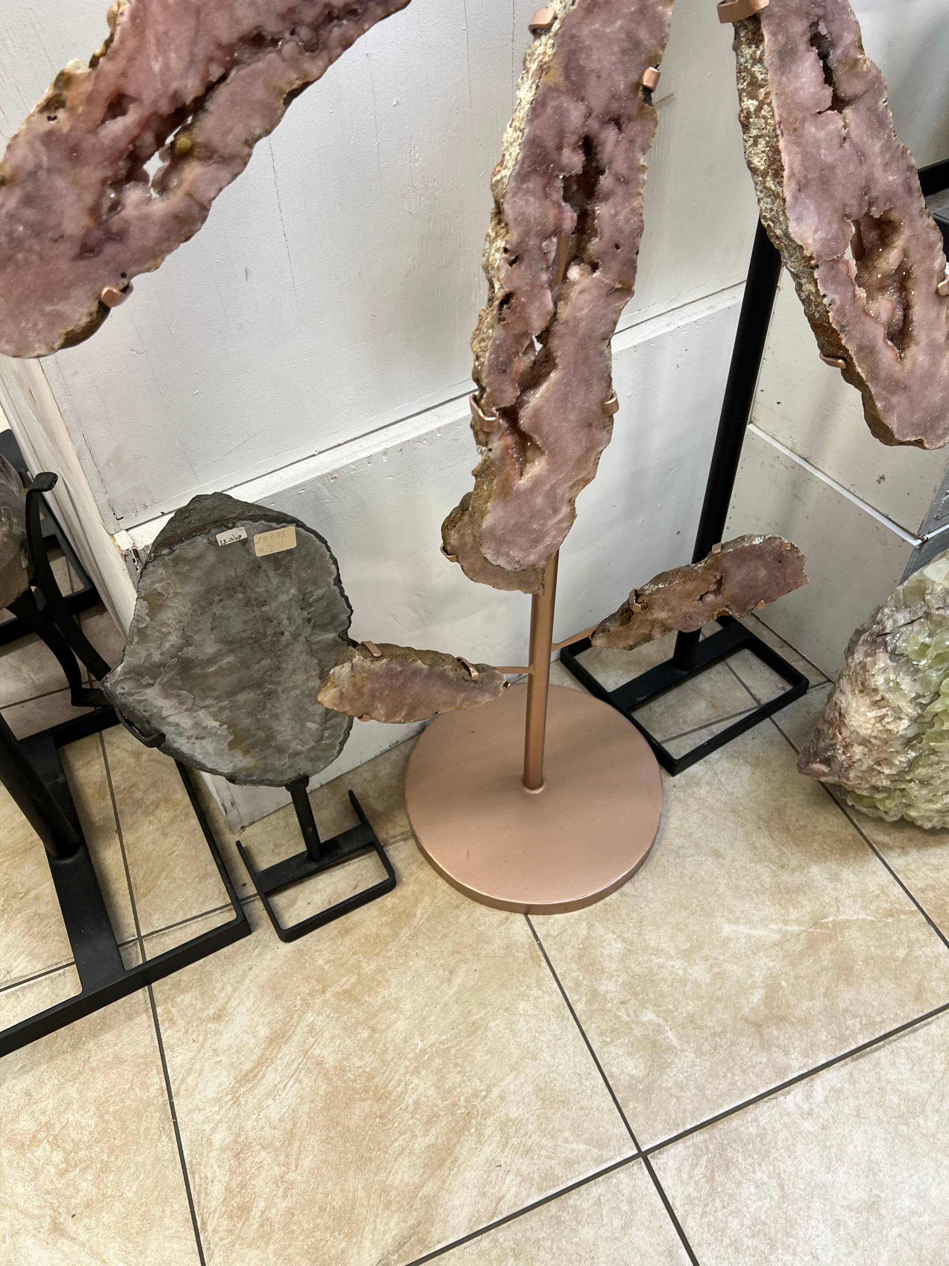 Pink amethyst on stand – view 14