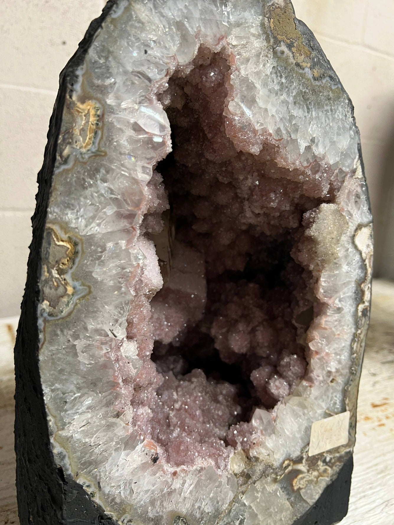 Pink amethyst geode – view 4