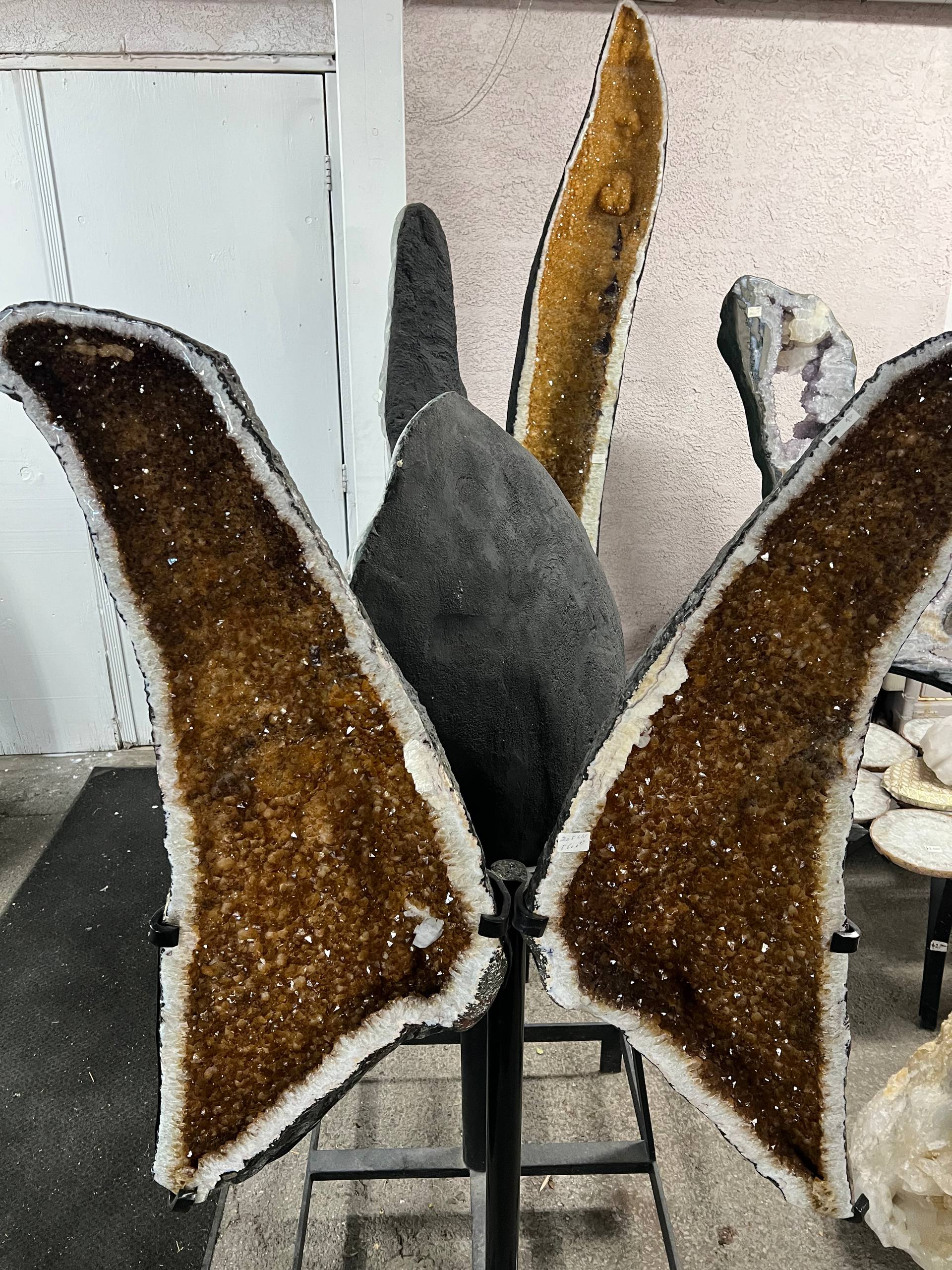 Beautiful citrine wings on stands – view 1