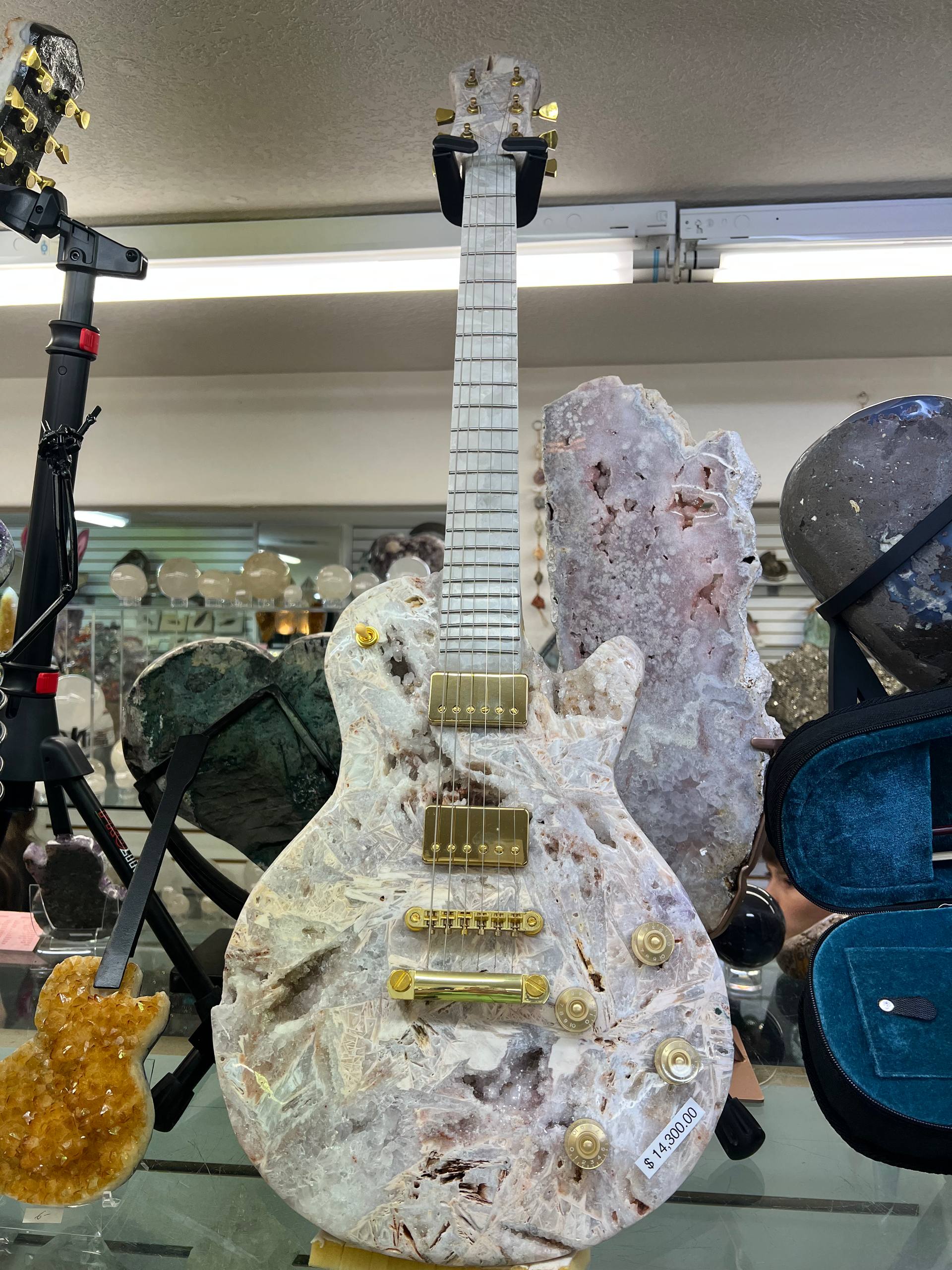 Pink Amethyst Guitar – view 2