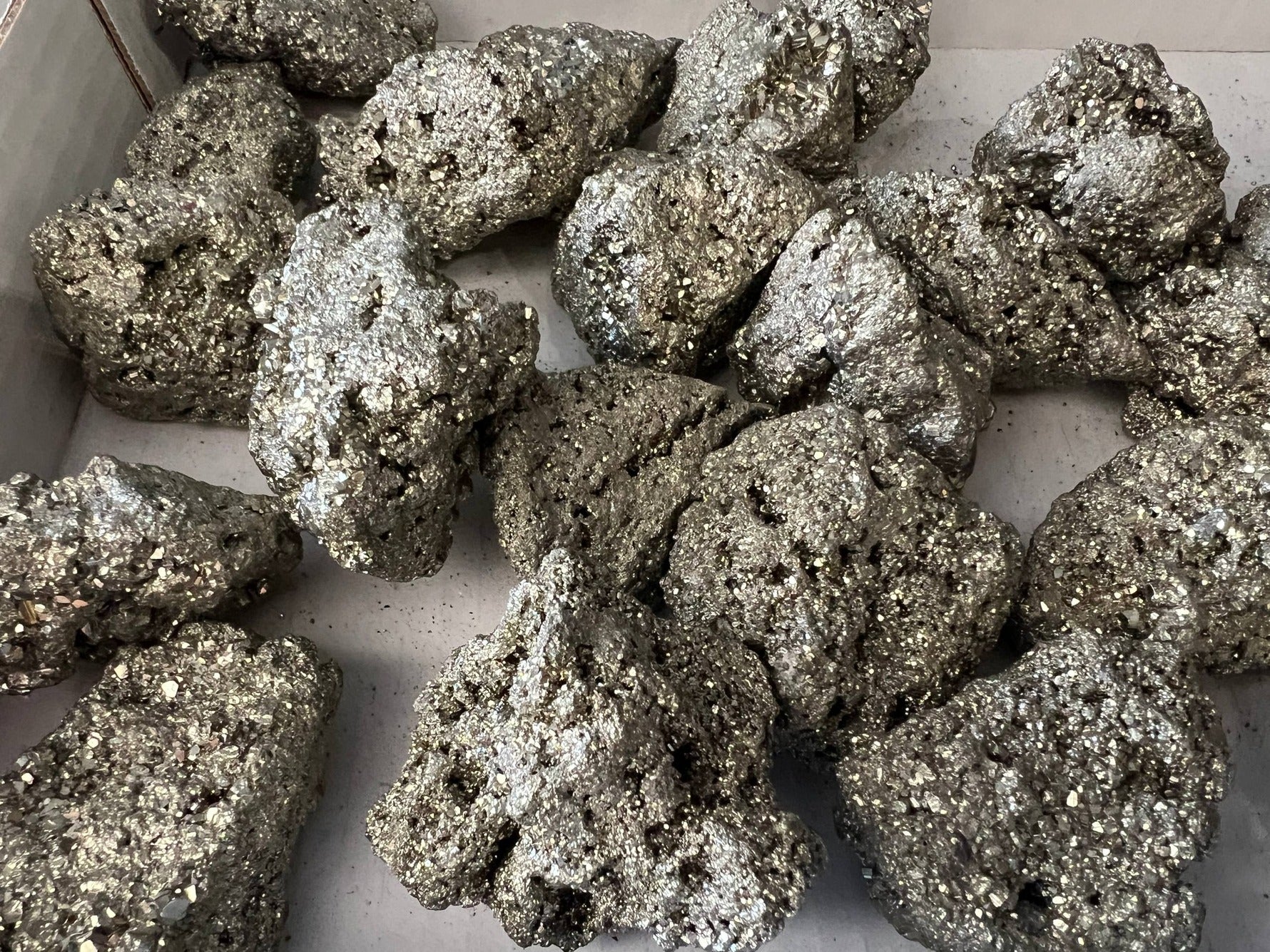 Raw Pyrite Chunks – overhead variety