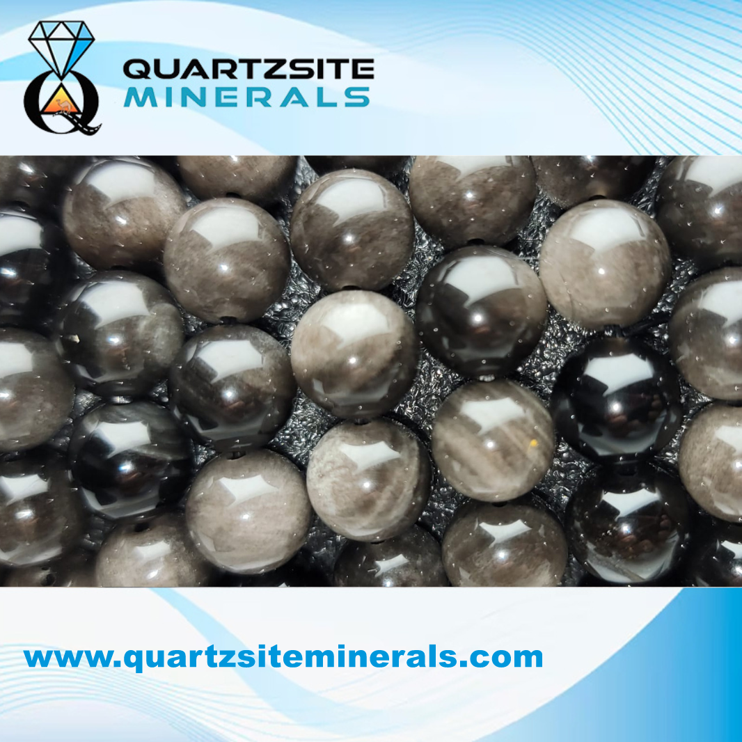 Silver obsidian large bead bracelets