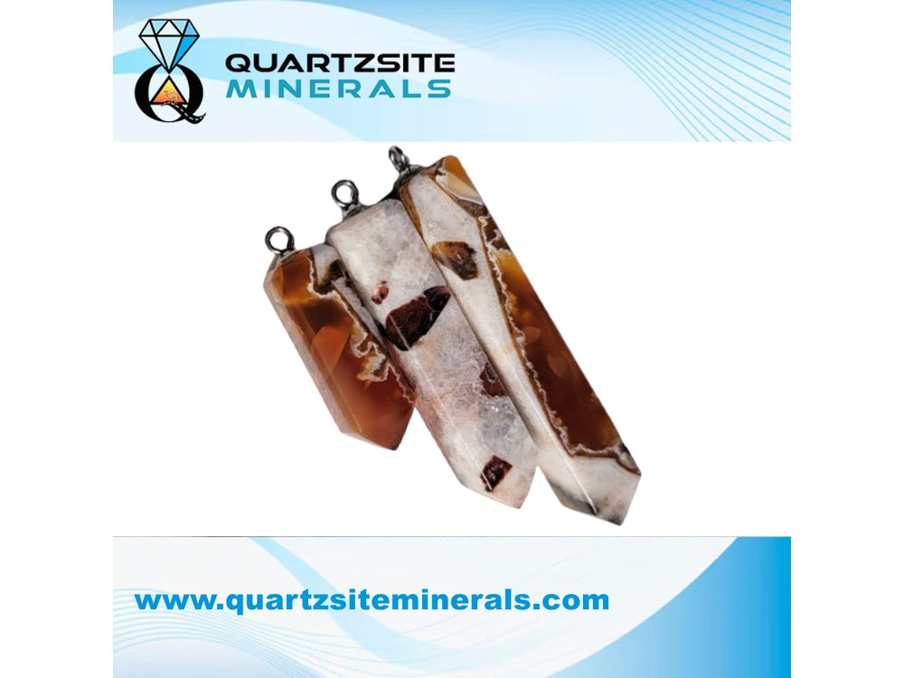 Agate Brown with Cornelian Pendants