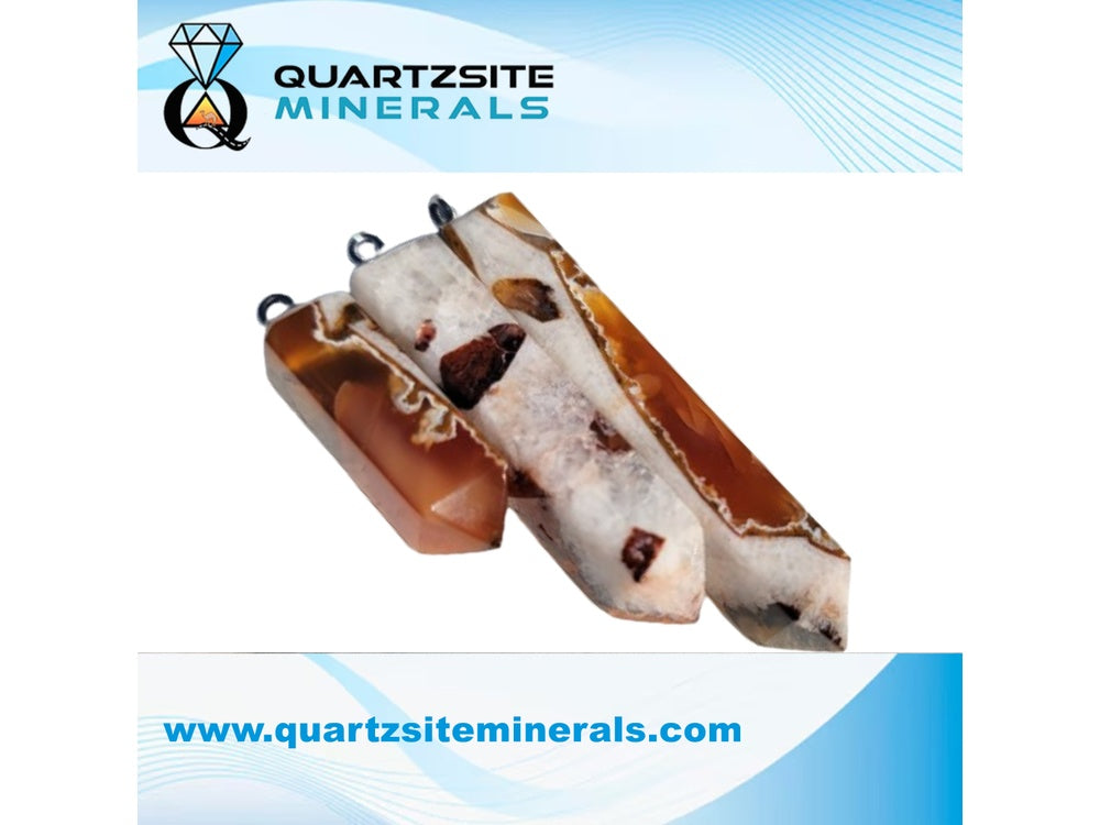 Agate Brown with Cornelian Pendants