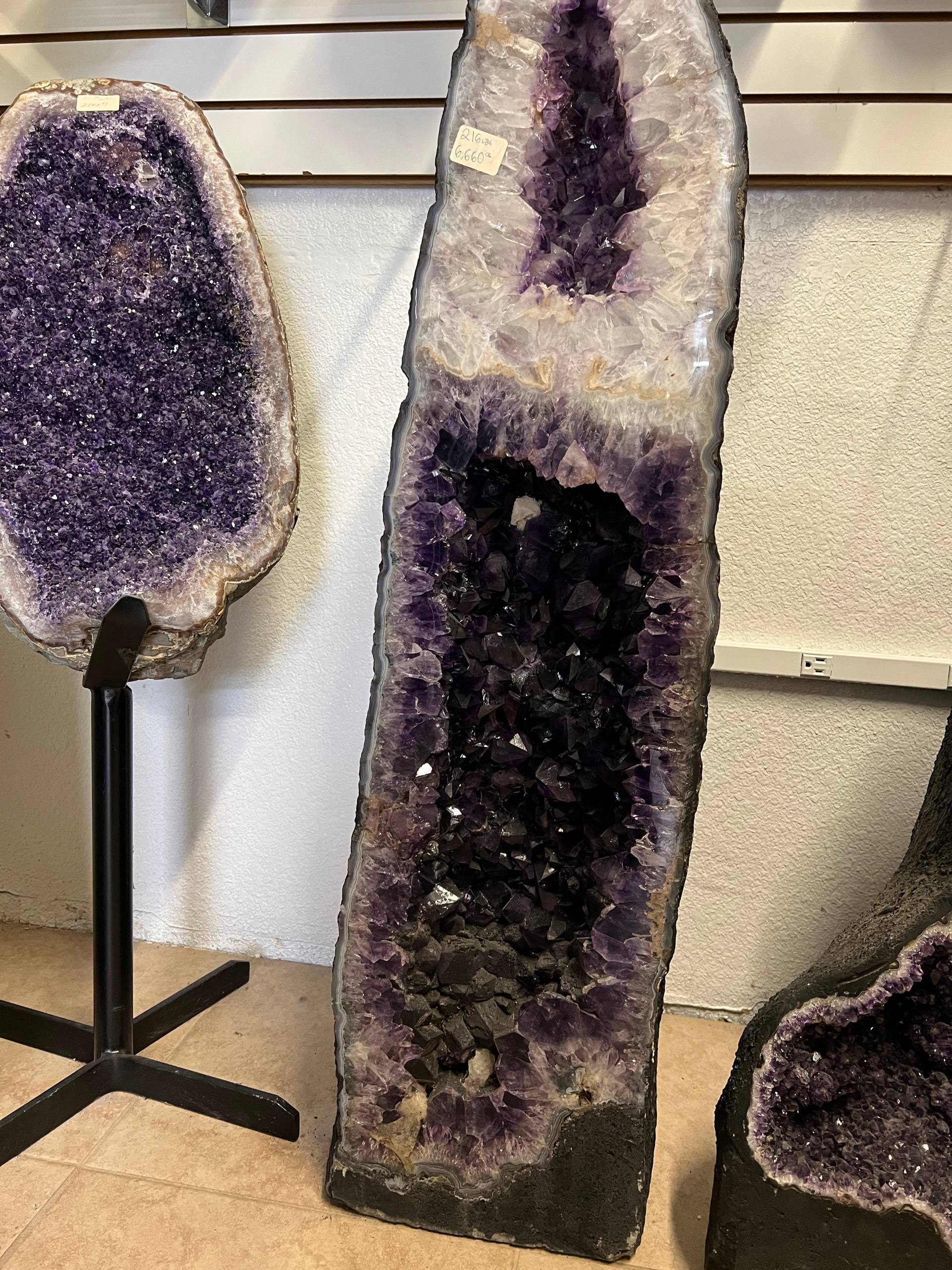 Amethyst tall geode beautiful purple color – view 5