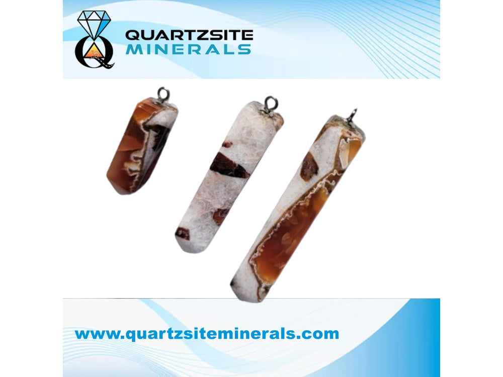 Agate Brown with Cornelian Pendants