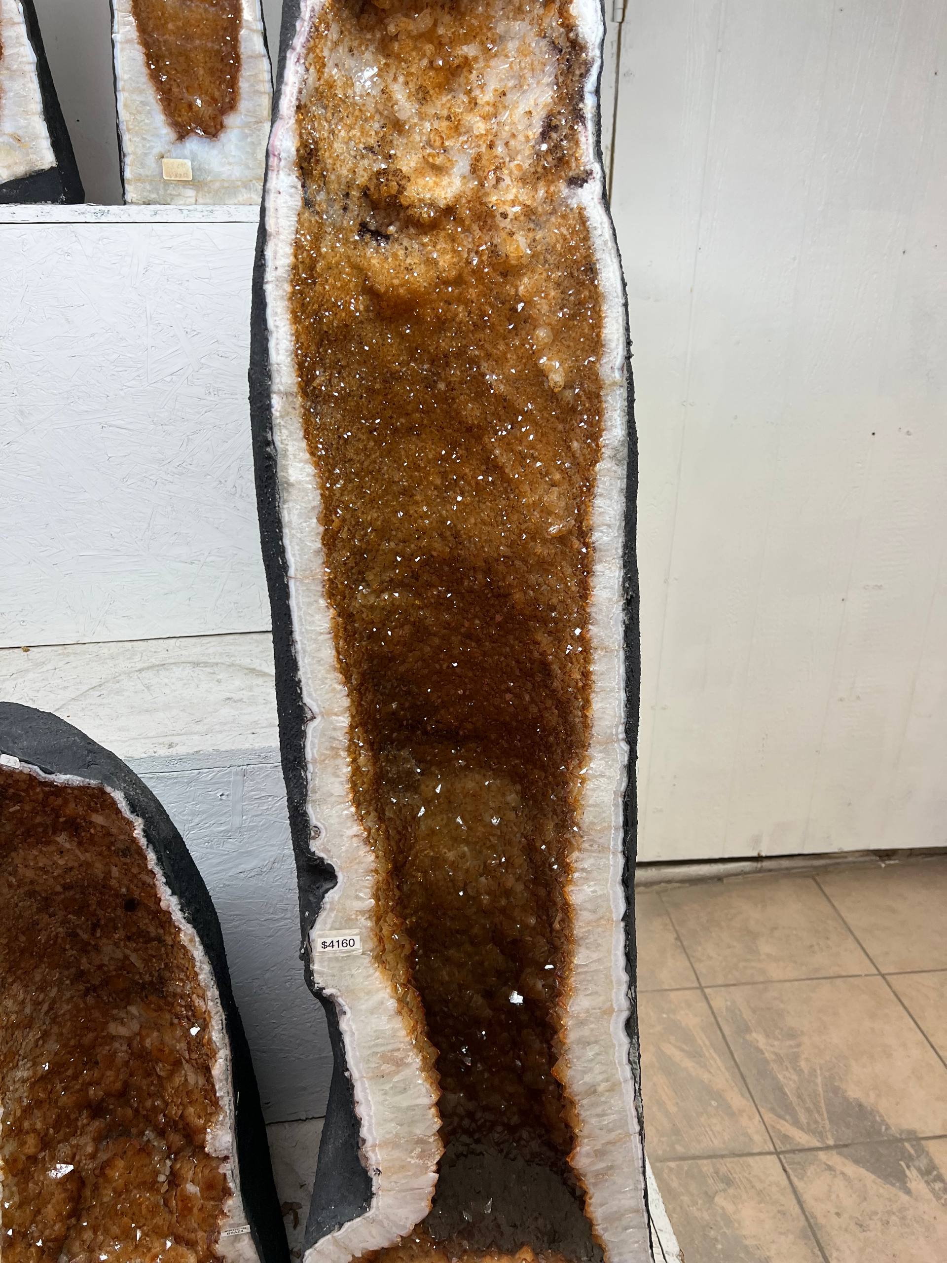 Big tall geode tower standing alone citrine – view 10