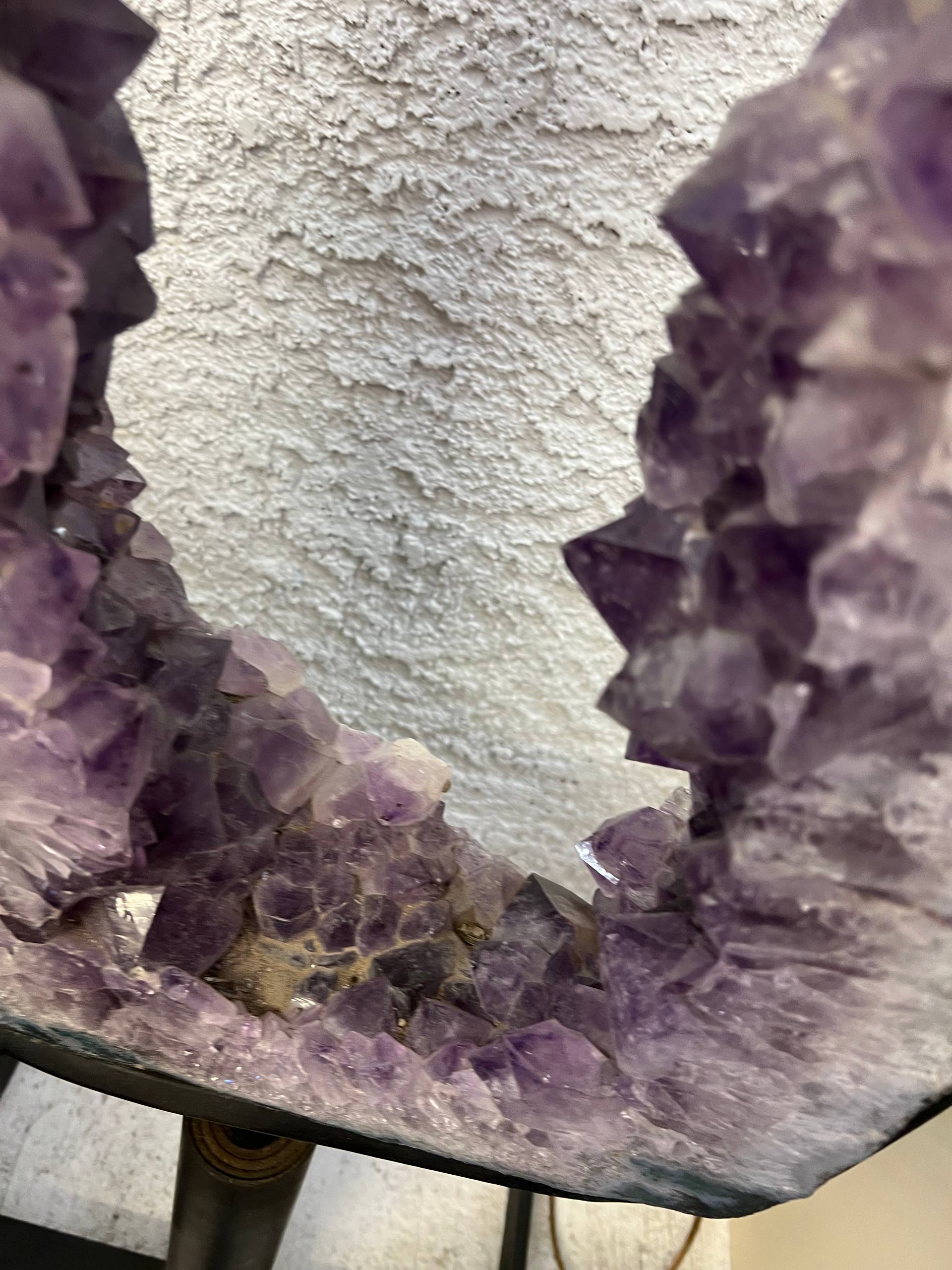 Amethyst Geode large slab tall on stands – view 5