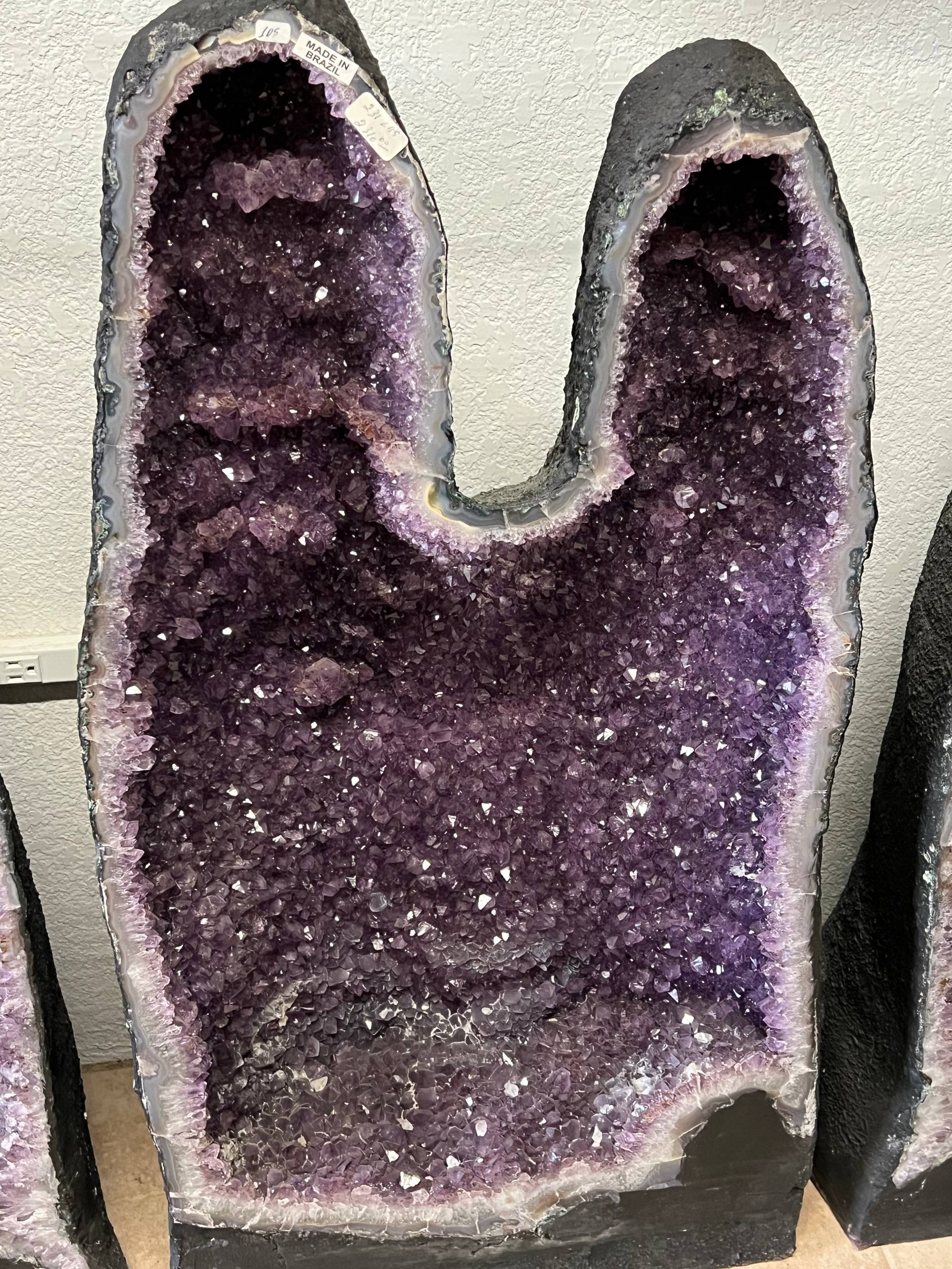 Twin amethyst tower geodes – view 4