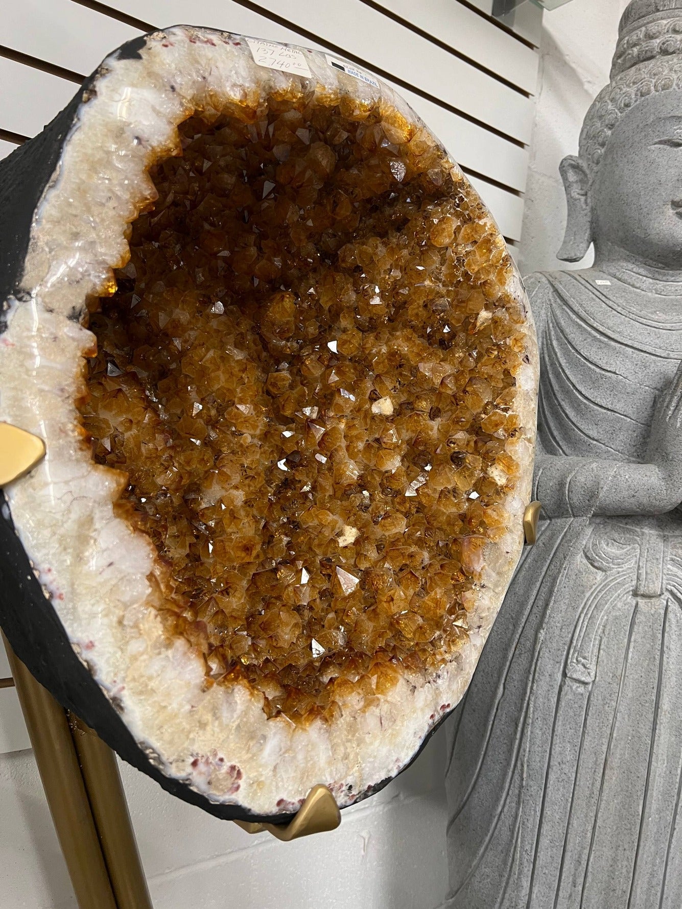 Citrine geode cluster large – view 3