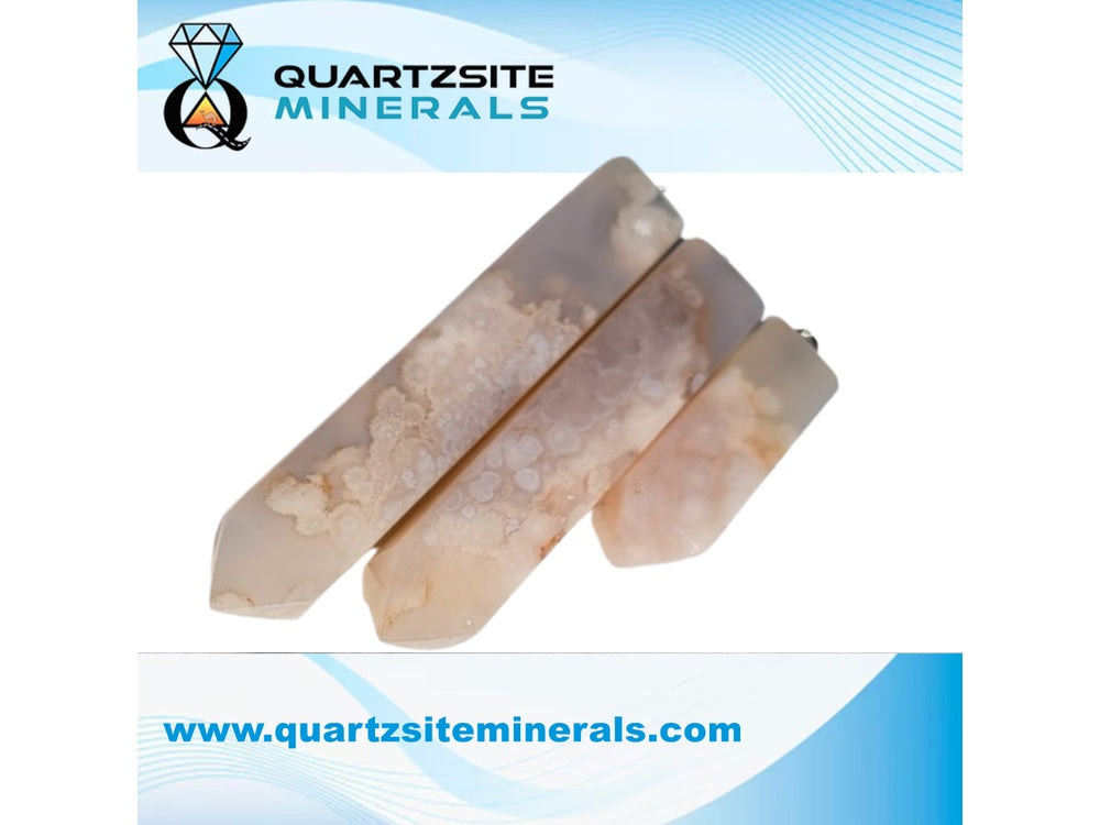 Agate Flower Pendants