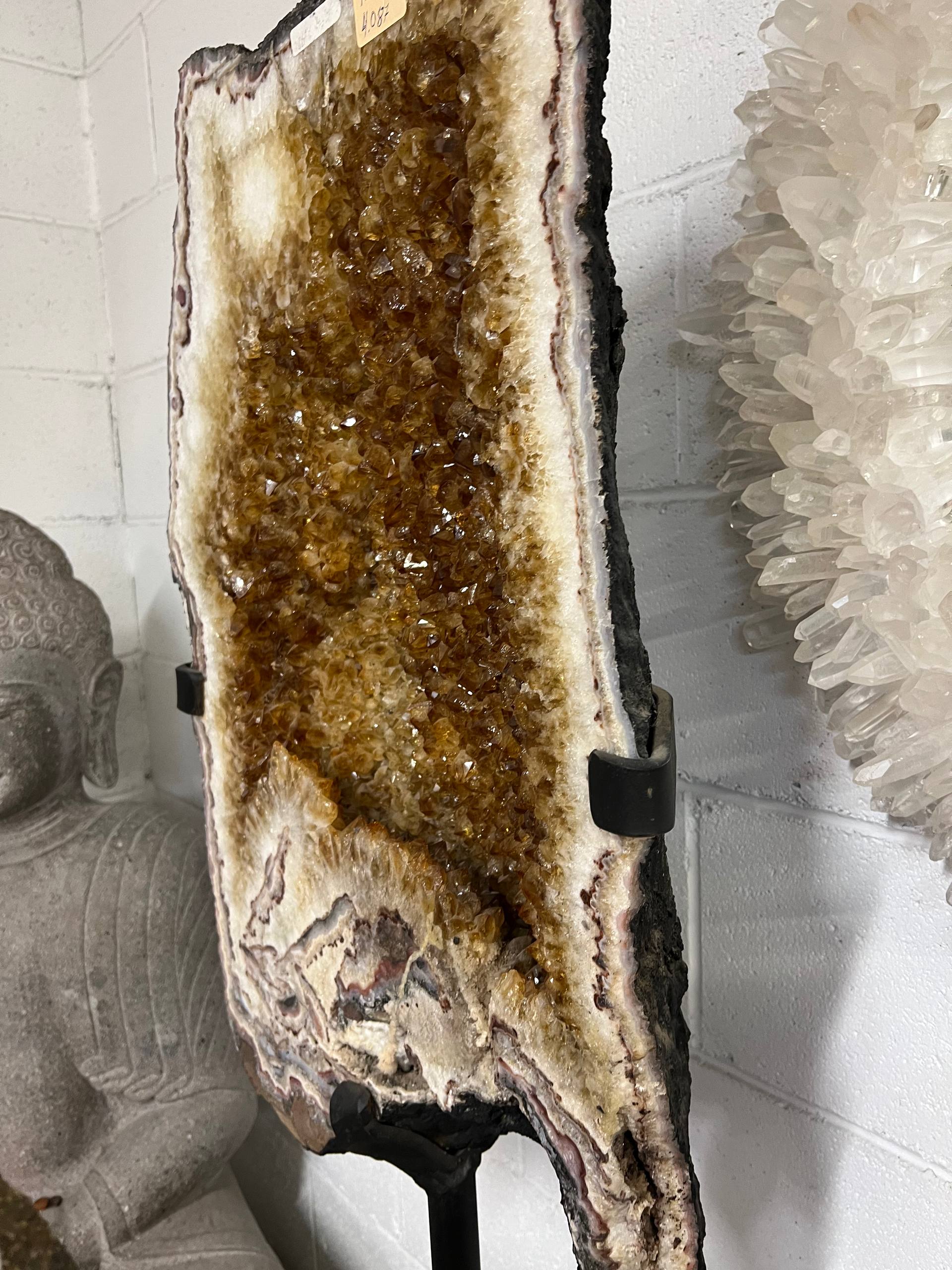 Citrine clusters on stand – view 4