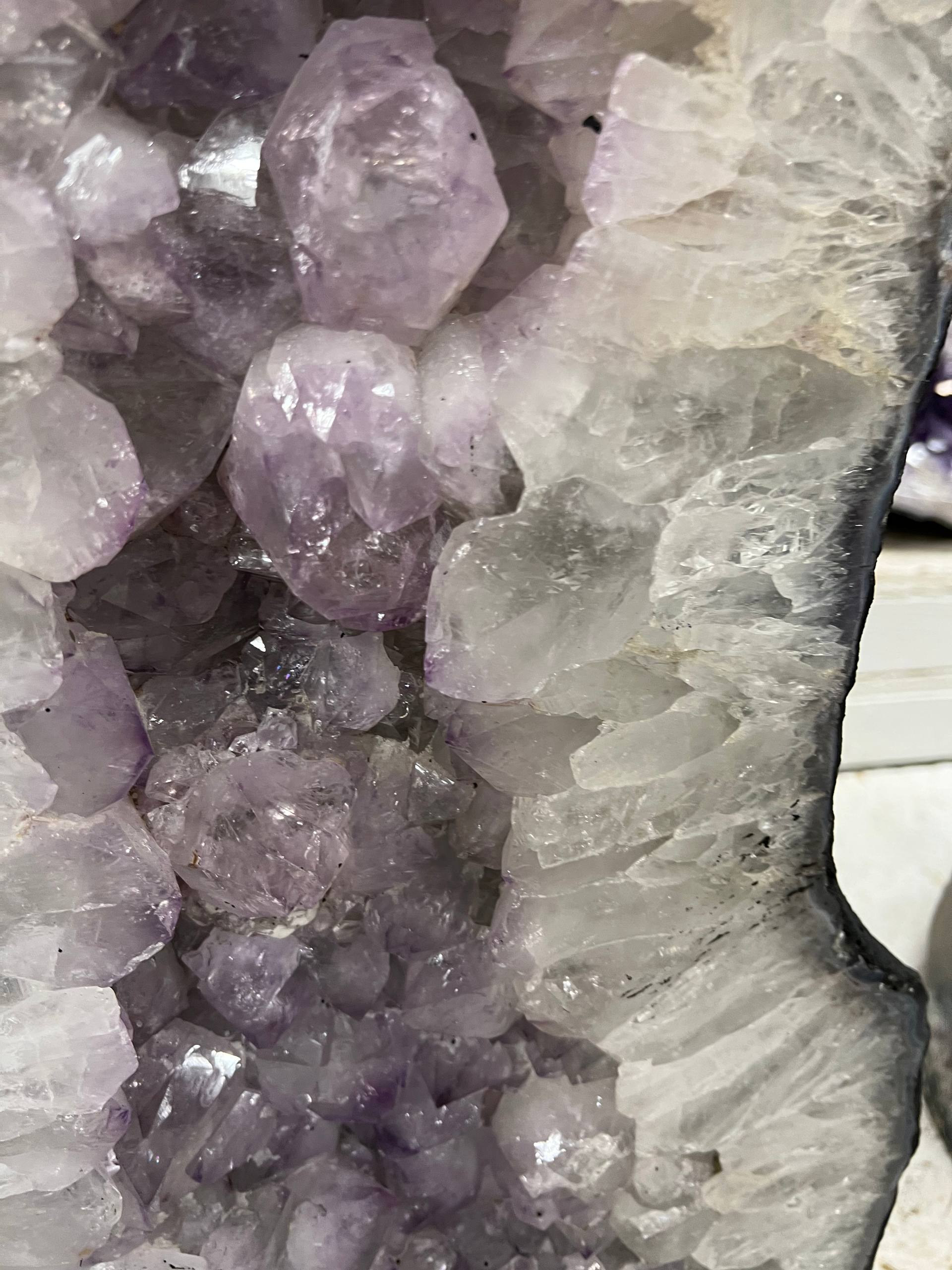 Amethyst geode stands by itself – view 6