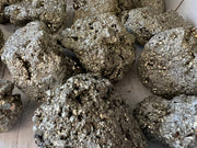 Raw Pyrite Chunks – crystal detail close-up