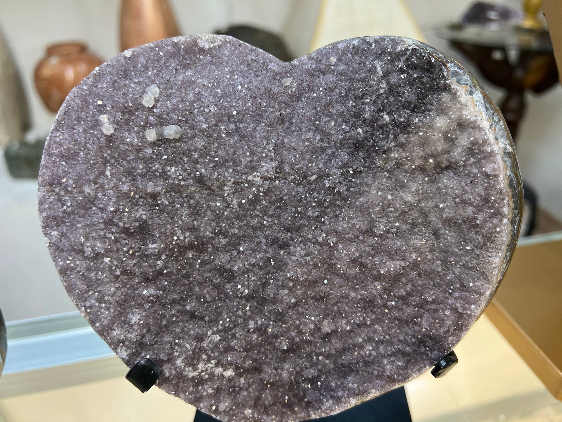 Amethyst hearts on stands – view 7