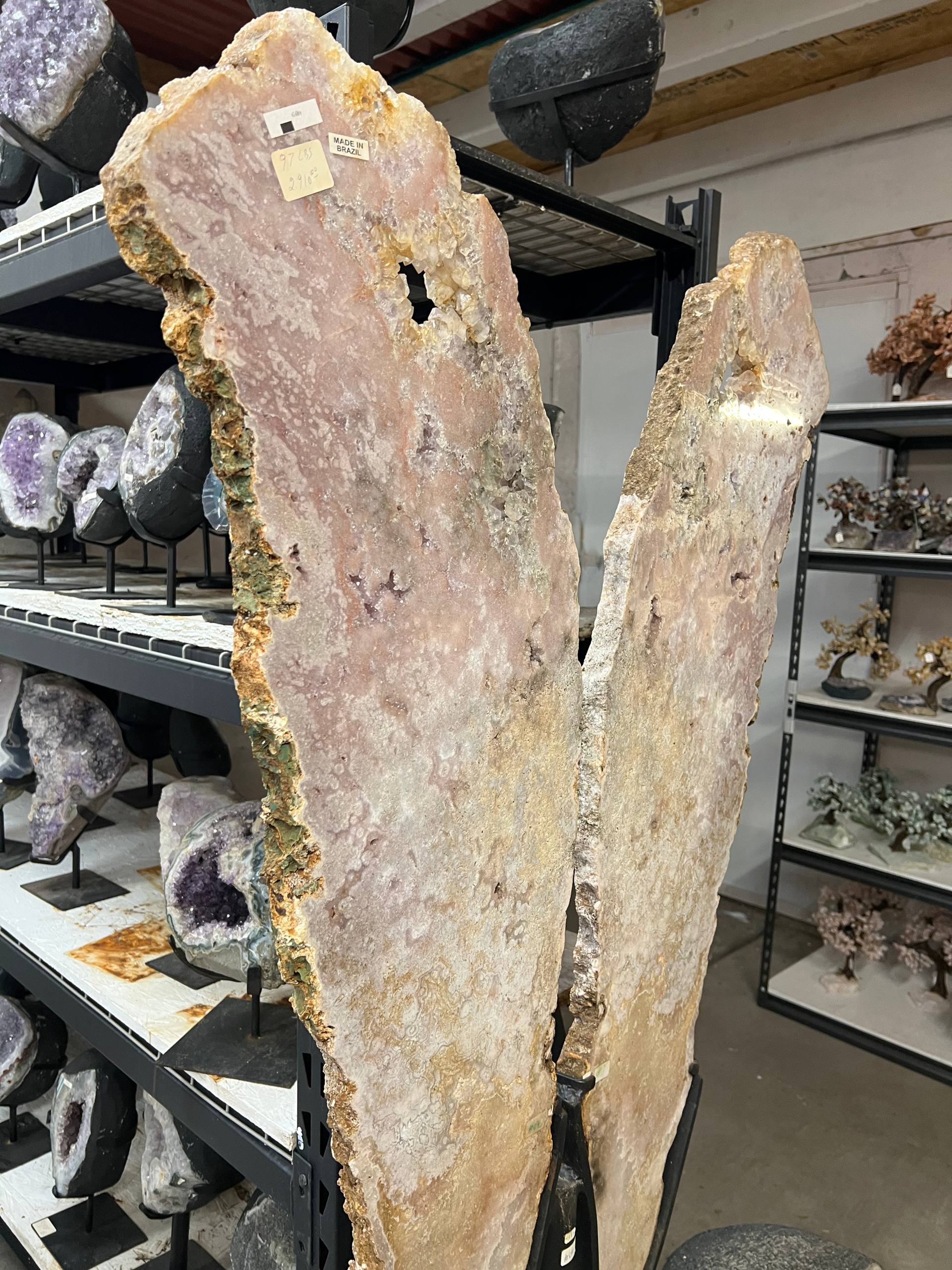 Rose amethyst wings on stand – view 4