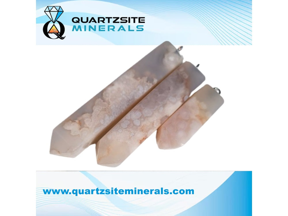 agate flower pendants