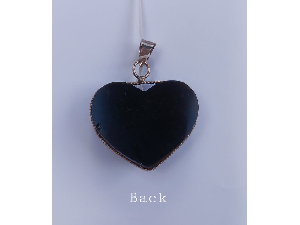 Black Sheen Obsidian Heart Shaped Pendant
