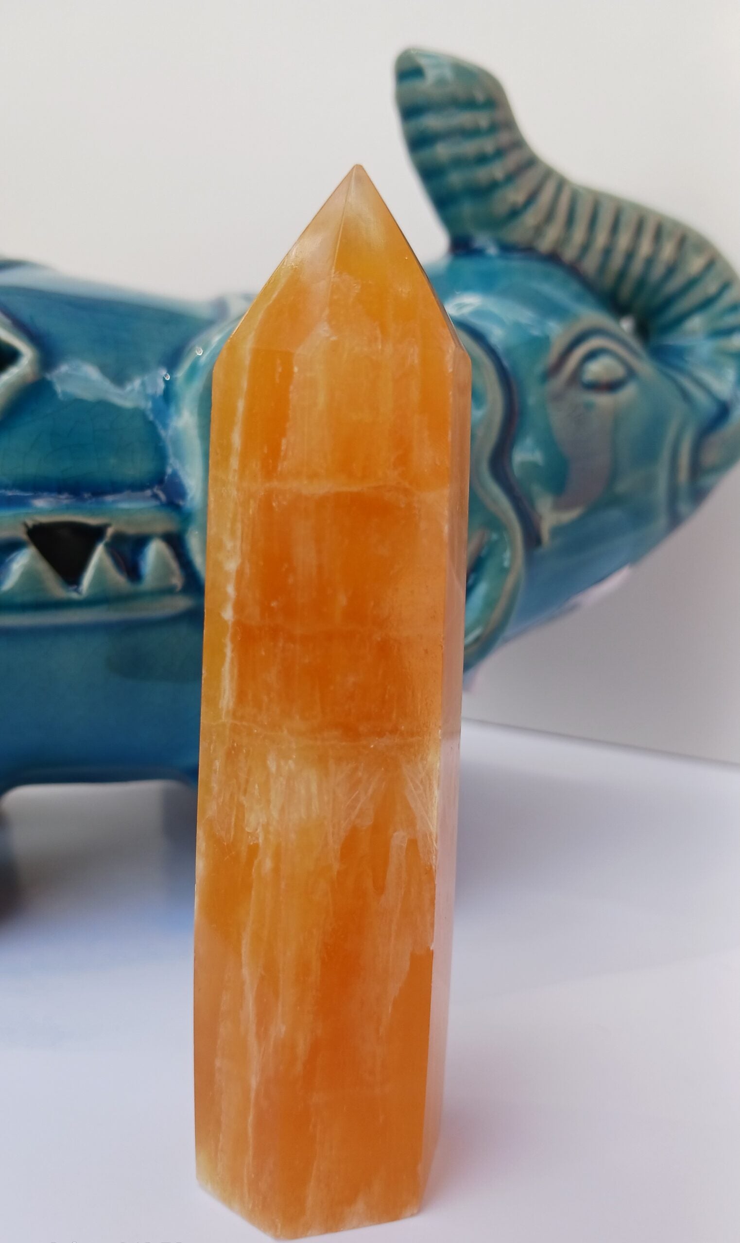 Orange Calcite Crystal Tower