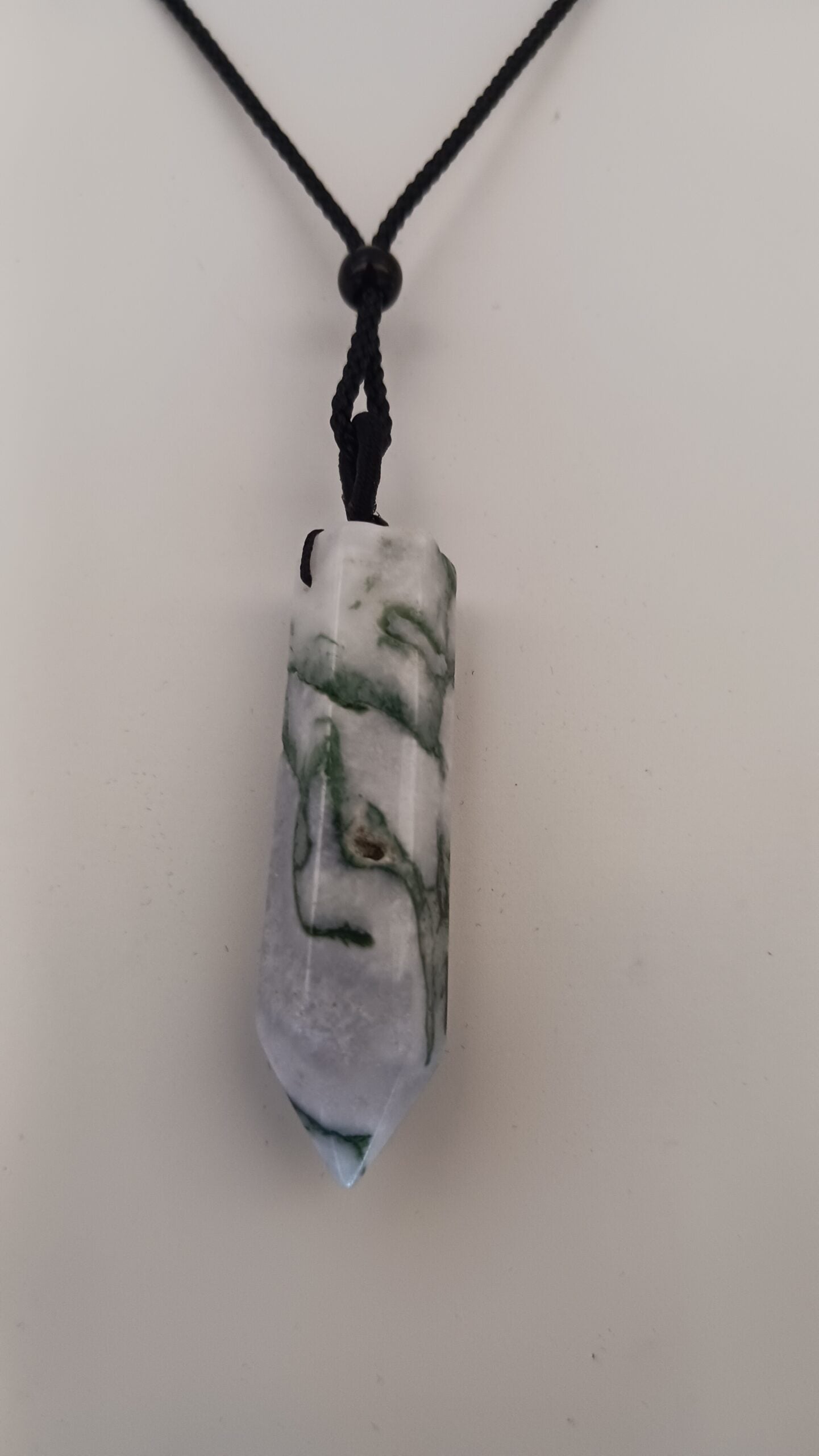 Moss Agate Crystal Tower Pendant