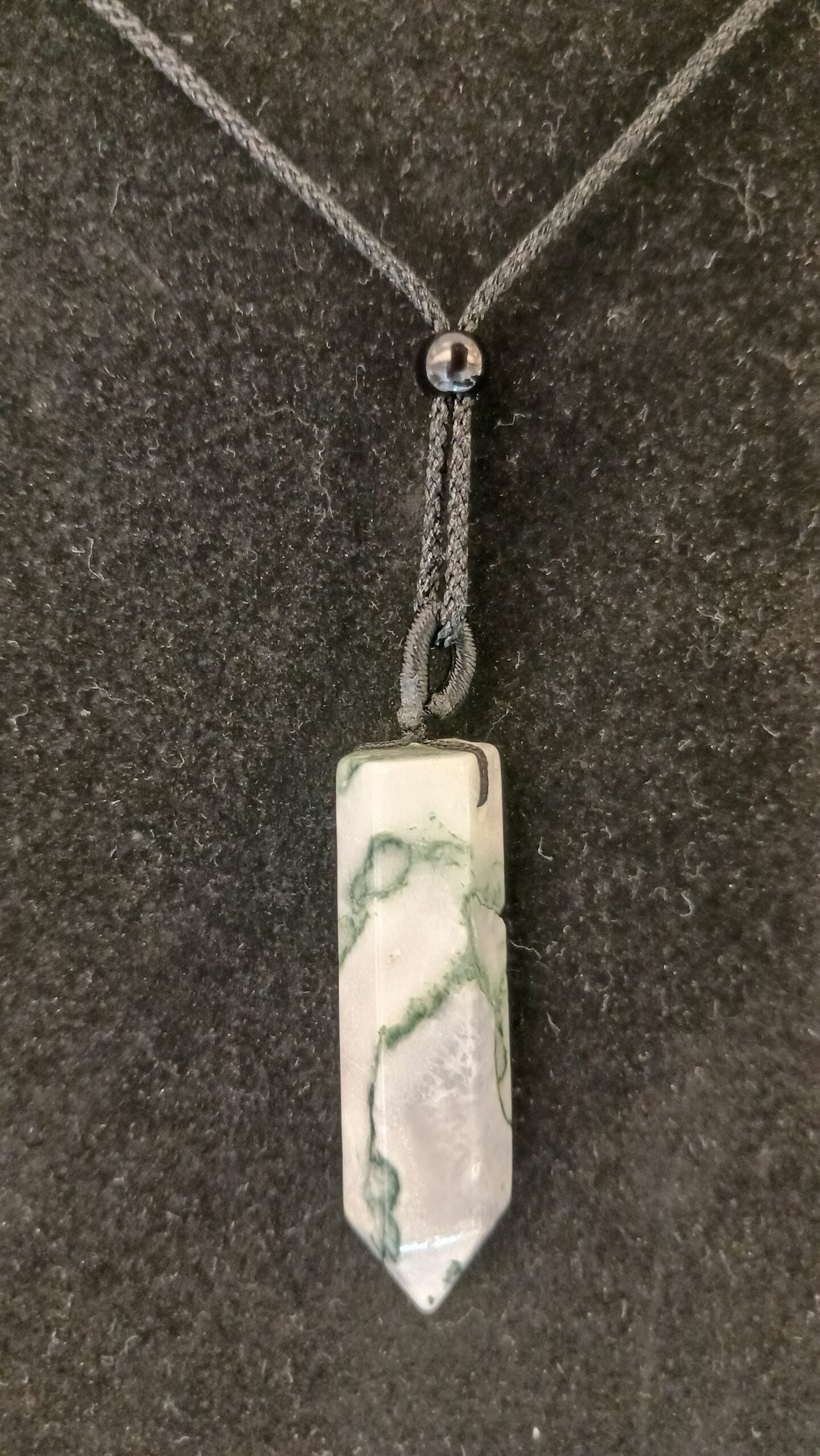 Moss Agate Crystal Tower Pendant