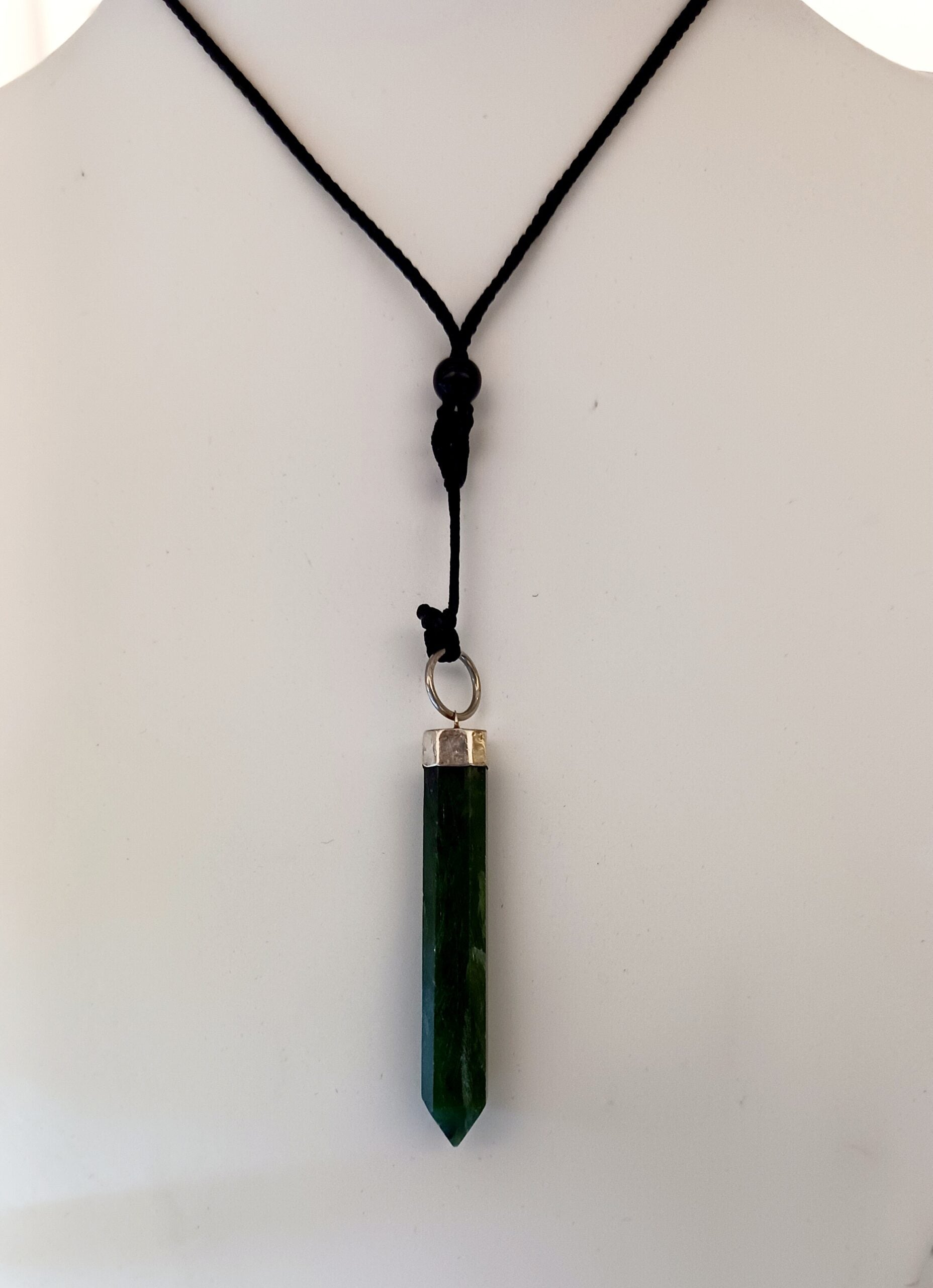 Nephrite Jade Crystal Tower Pendant