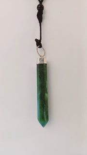 Nephrite Jade Crystal Tower Pendant