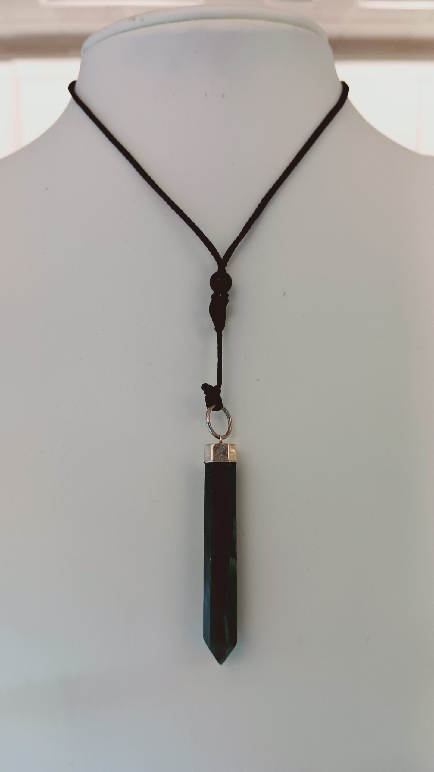 Nephrite Jade Crystal Tower Pendant