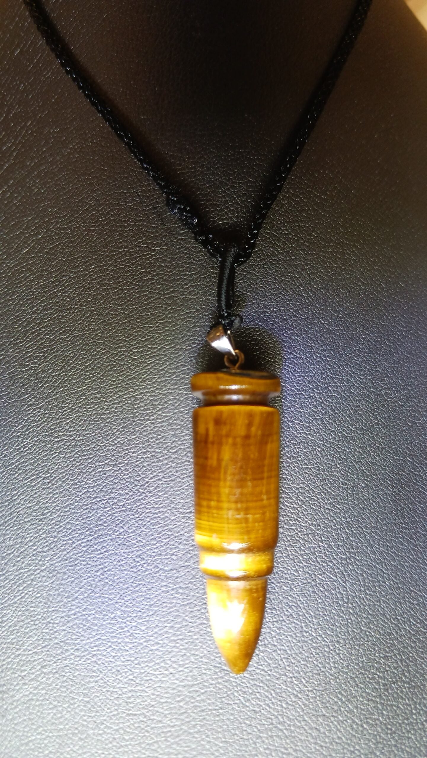 Tiger's Eye Crystal Bullet Pendant
