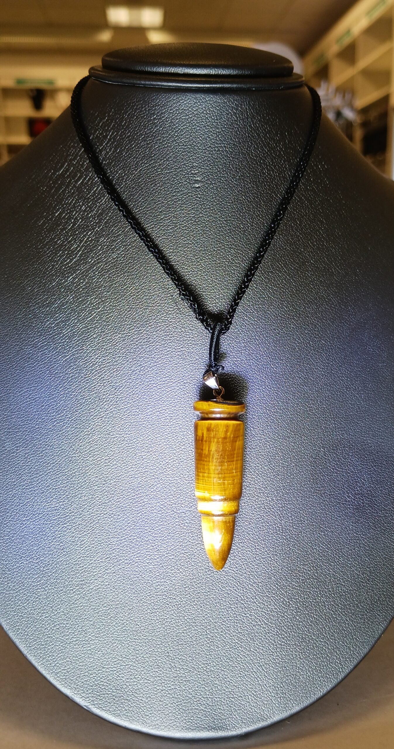 Tiger's Eye Crystal Bullet Pendant