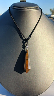 Tiger's Eye Crystal Spin Top Shaped Pendant