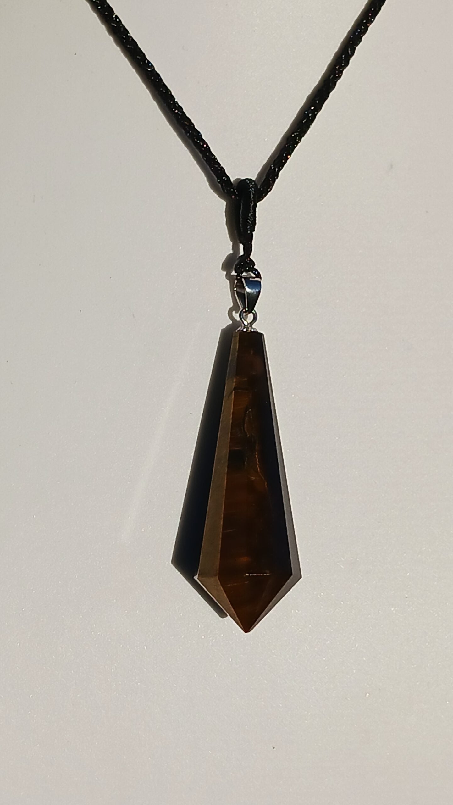 Tiger's Eye Crystal Spin Top Shaped Pendant