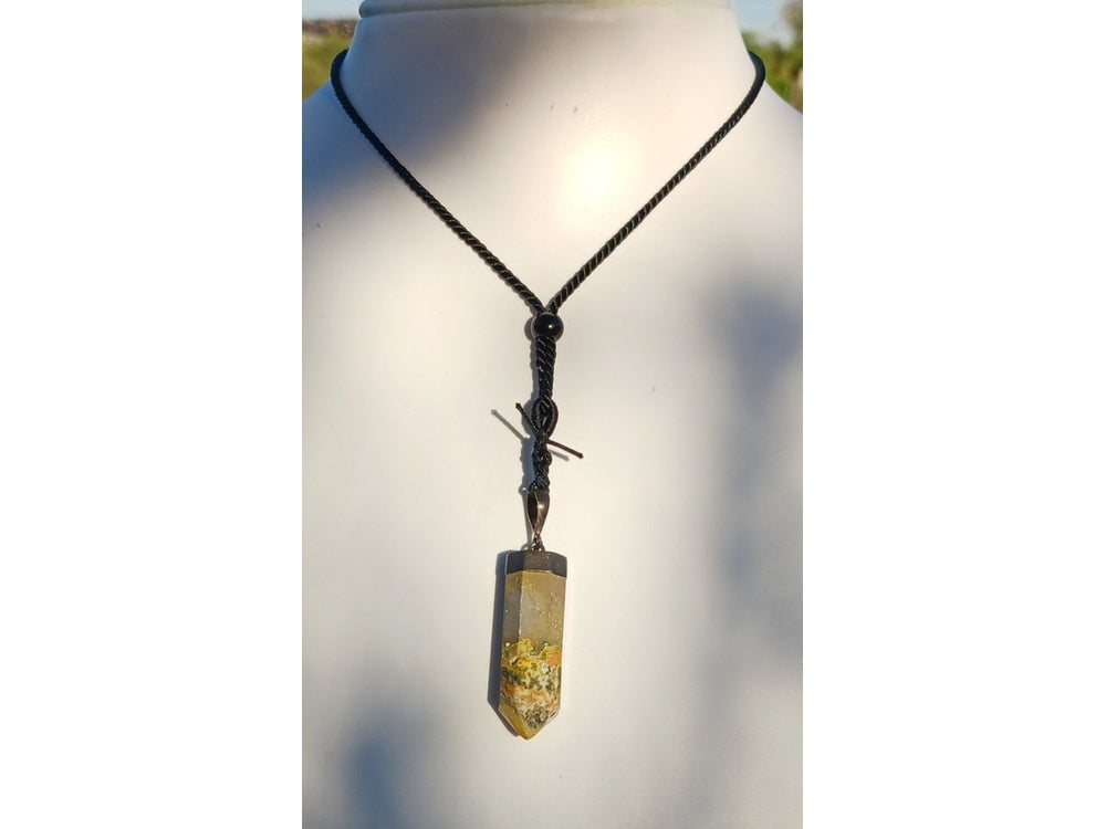 Bumblebee Jasper Crystal Tower Pendant