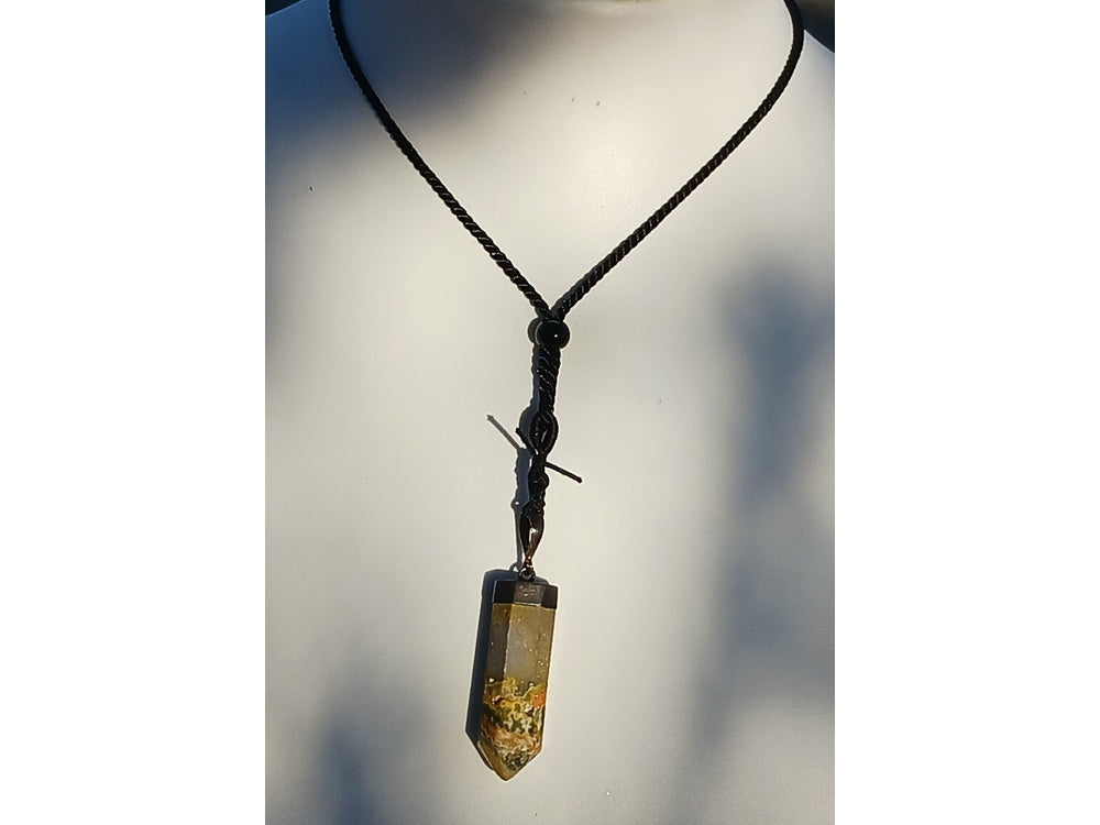 Bumblebee Jasper Crystal Tower Pendant