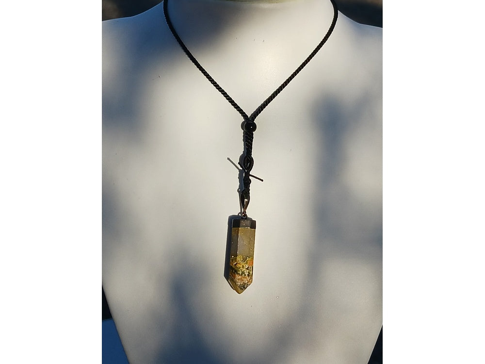 Bumblebee Jasper Crystal Tower Pendant
