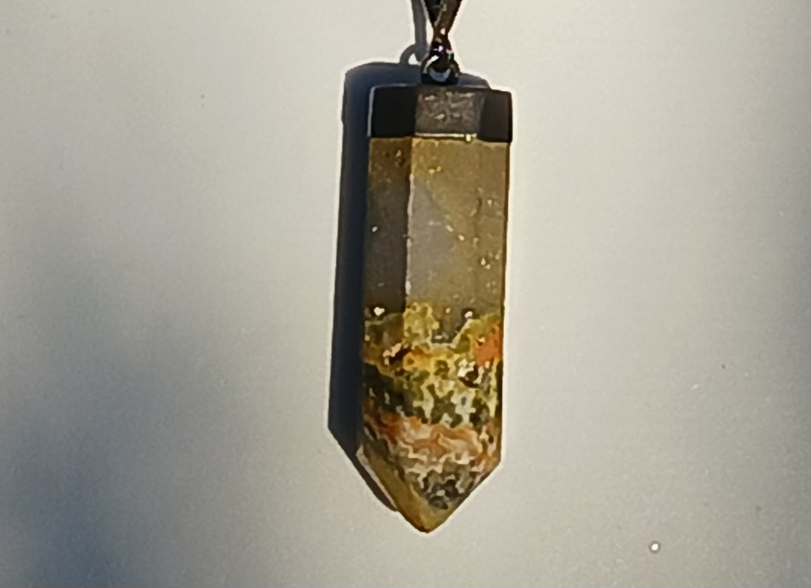 Bumblebee Jasper Crystal Tower Pendant