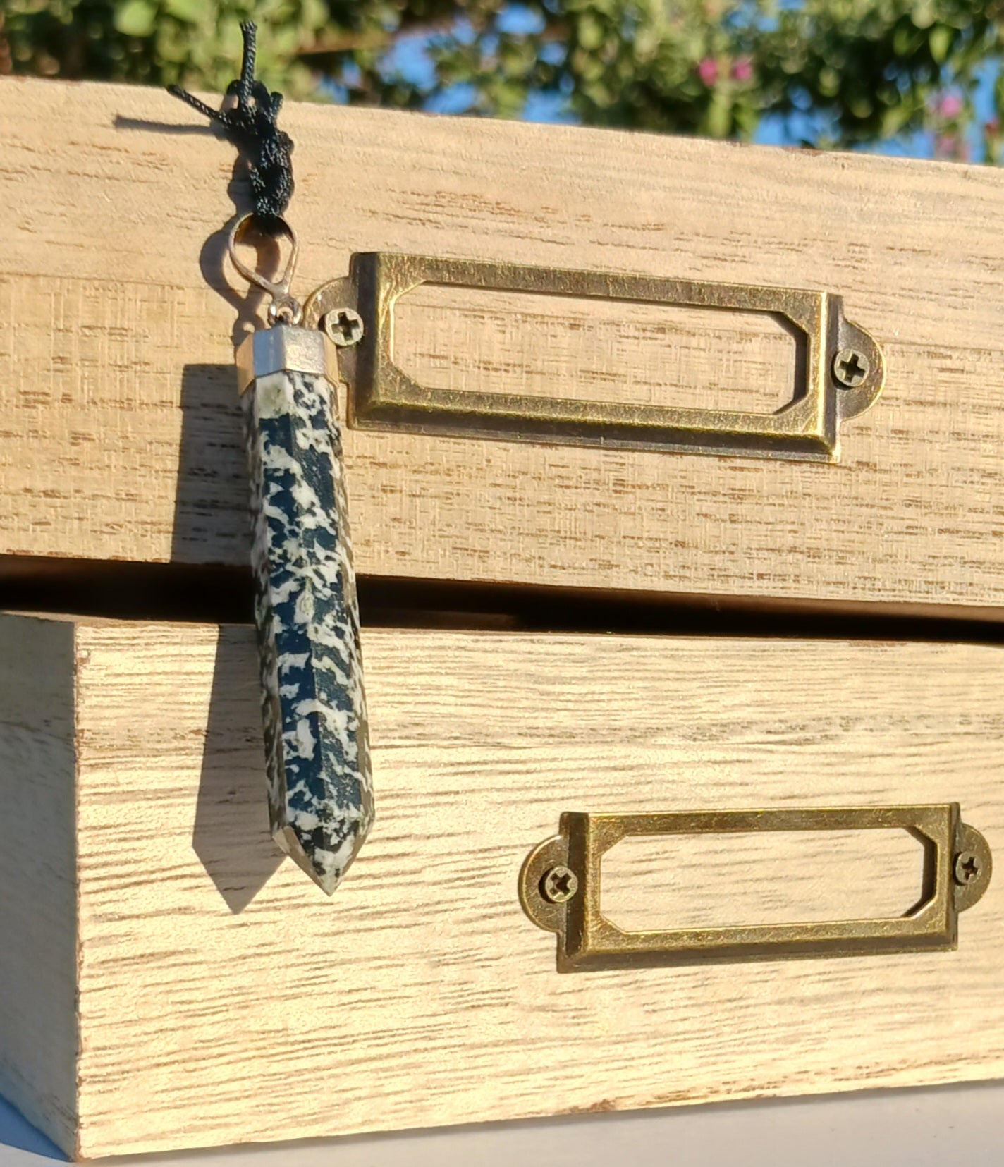 Zebra Jasper Crystal Tower Pendant