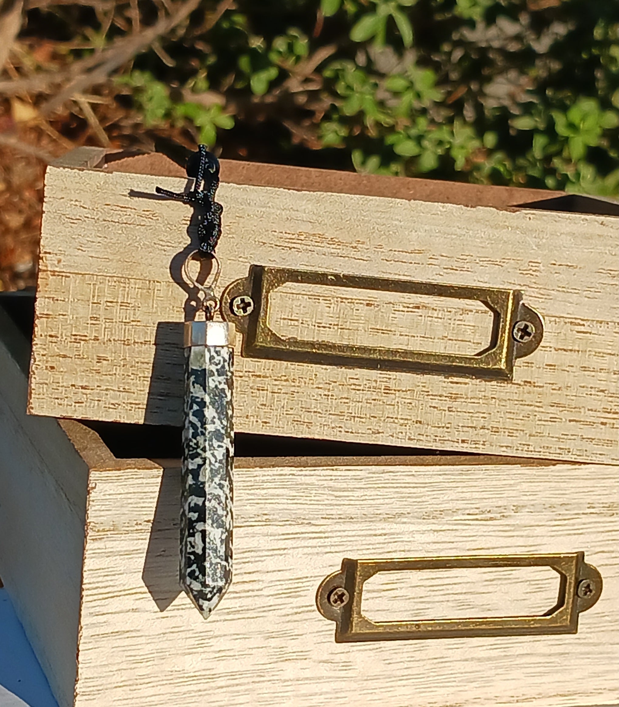 Zebra Jasper Crystal Tower Pendant