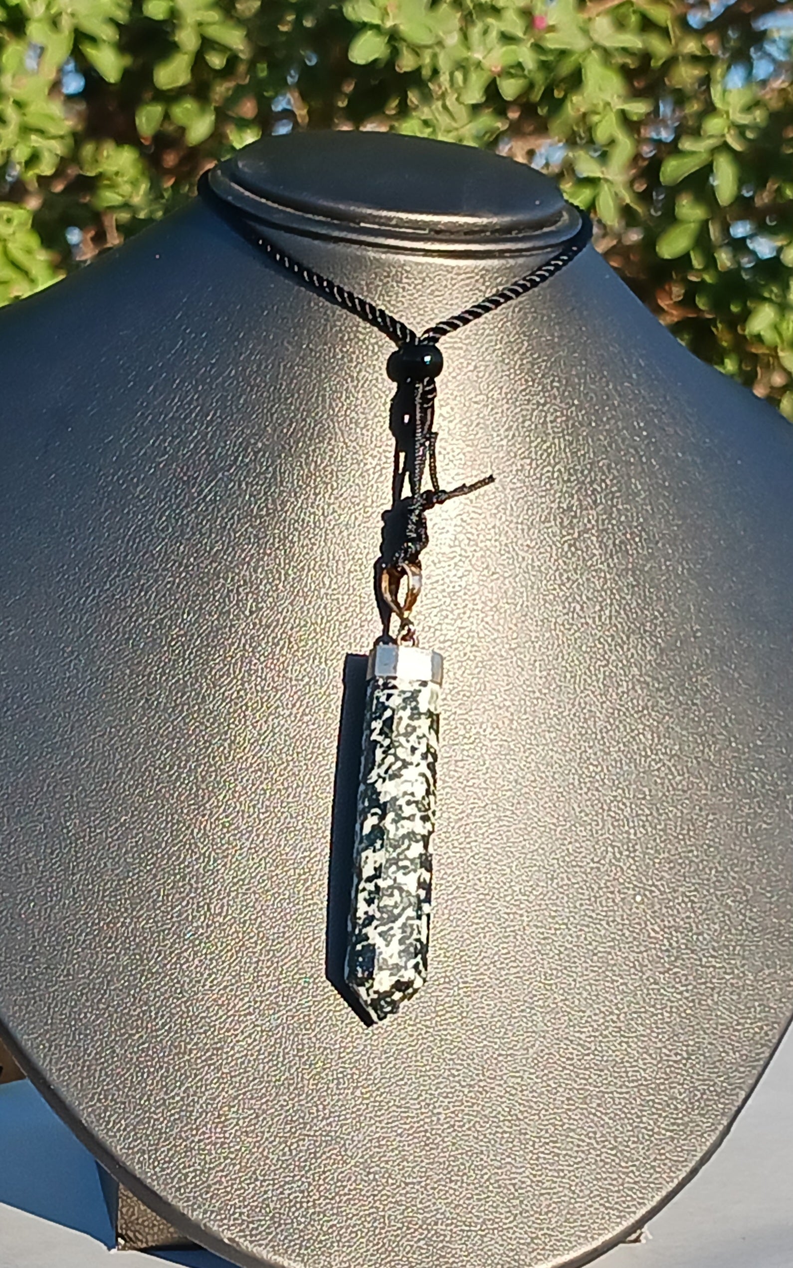 Zebra Jasper Crystal Tower Pendant