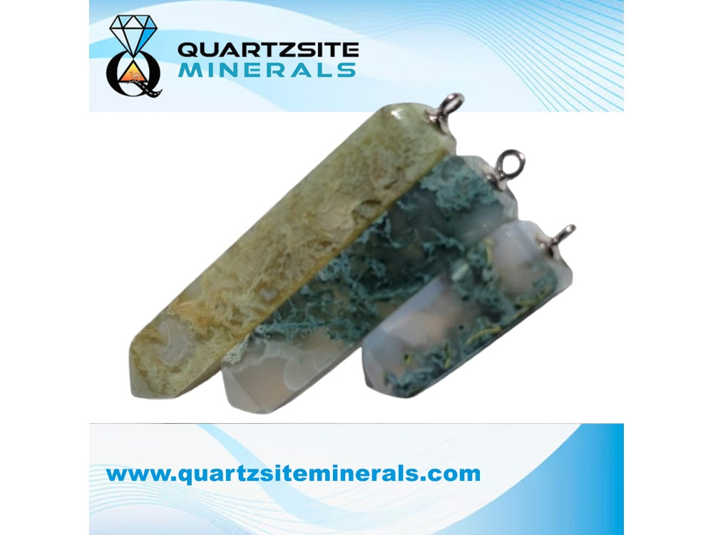 Agate Moss Pendants