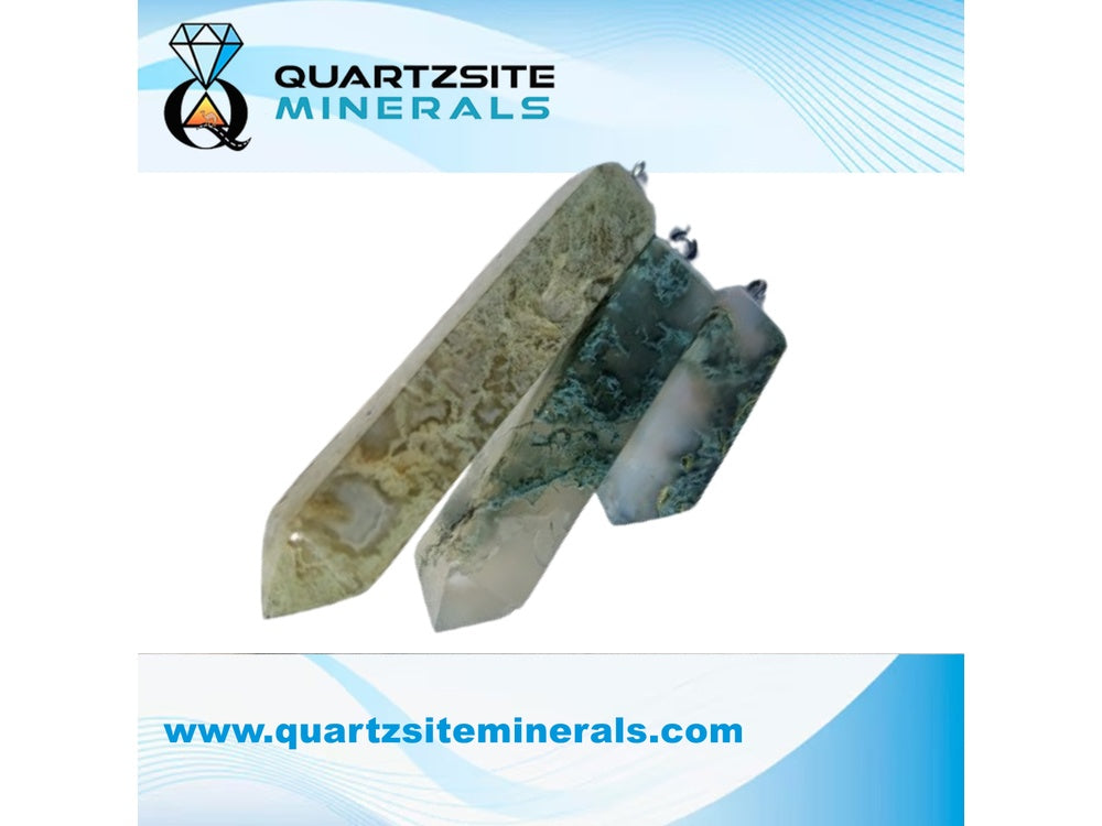 Agate Moss Pendants