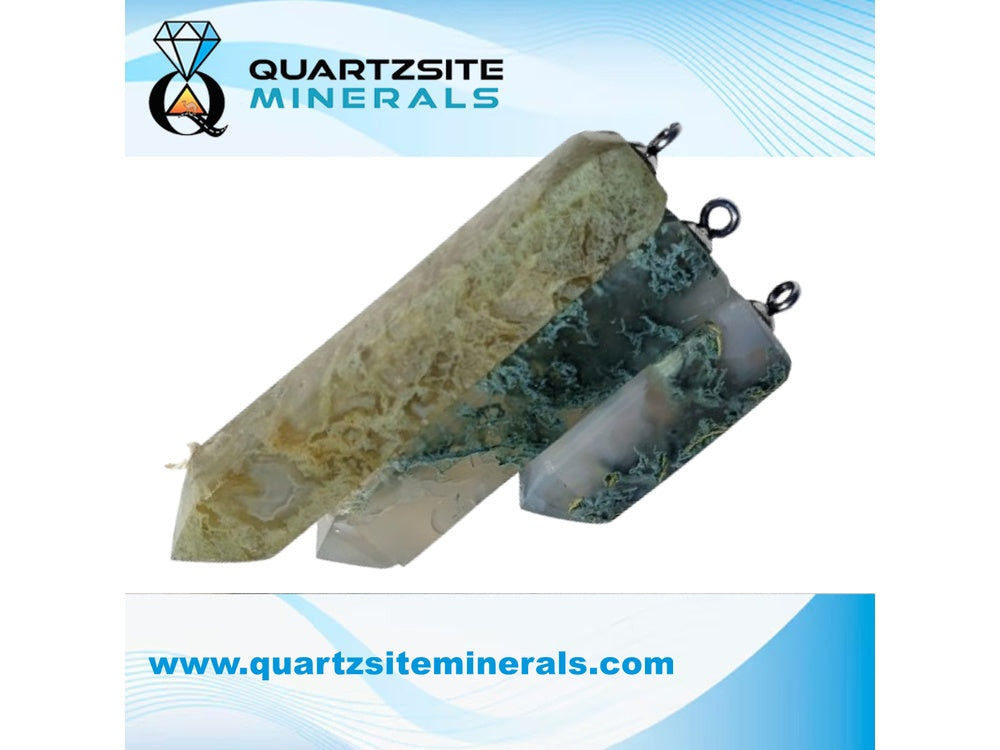 Agate Moss Pendants