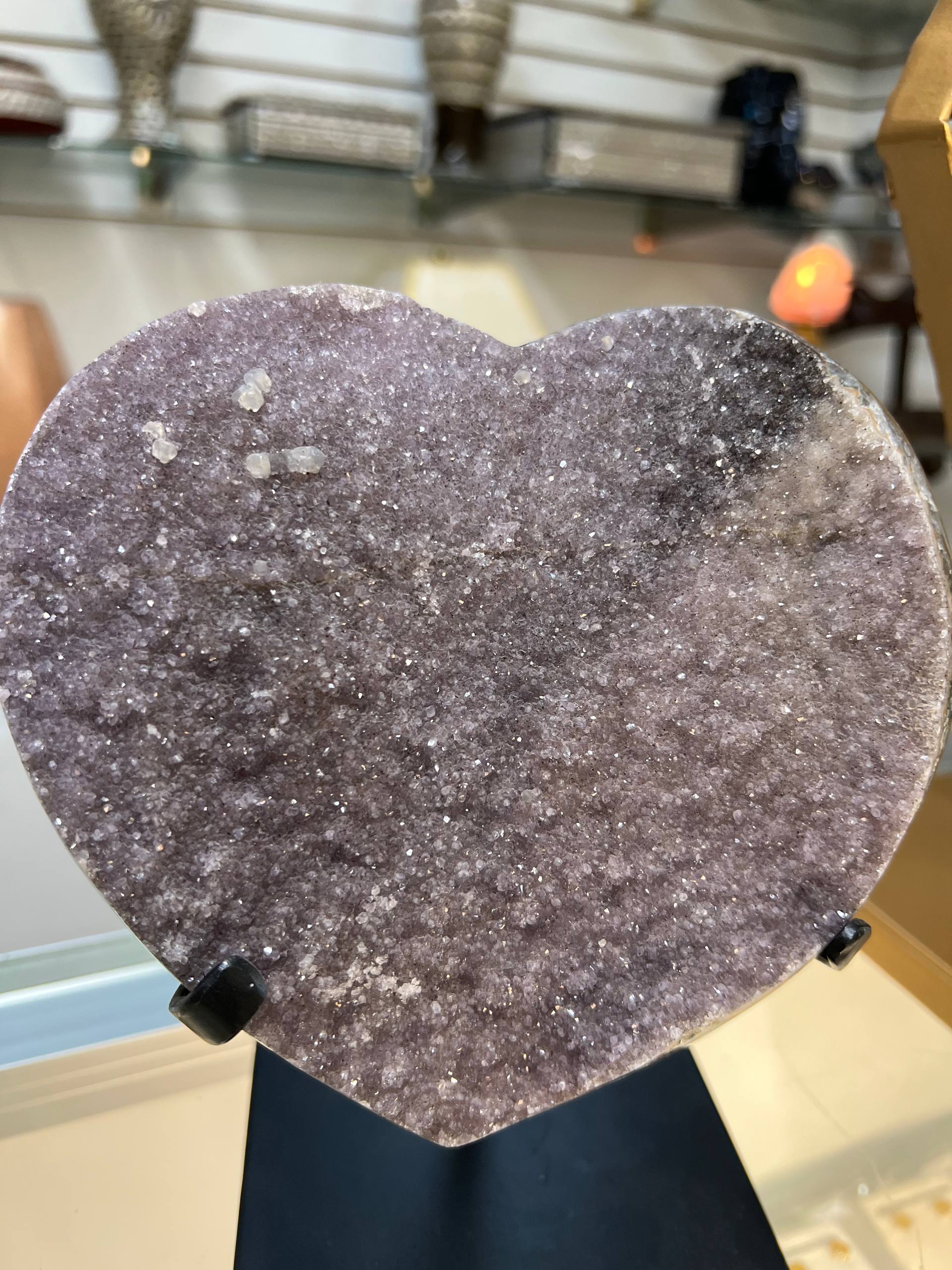 Amethyst hearts on stands – view 4
