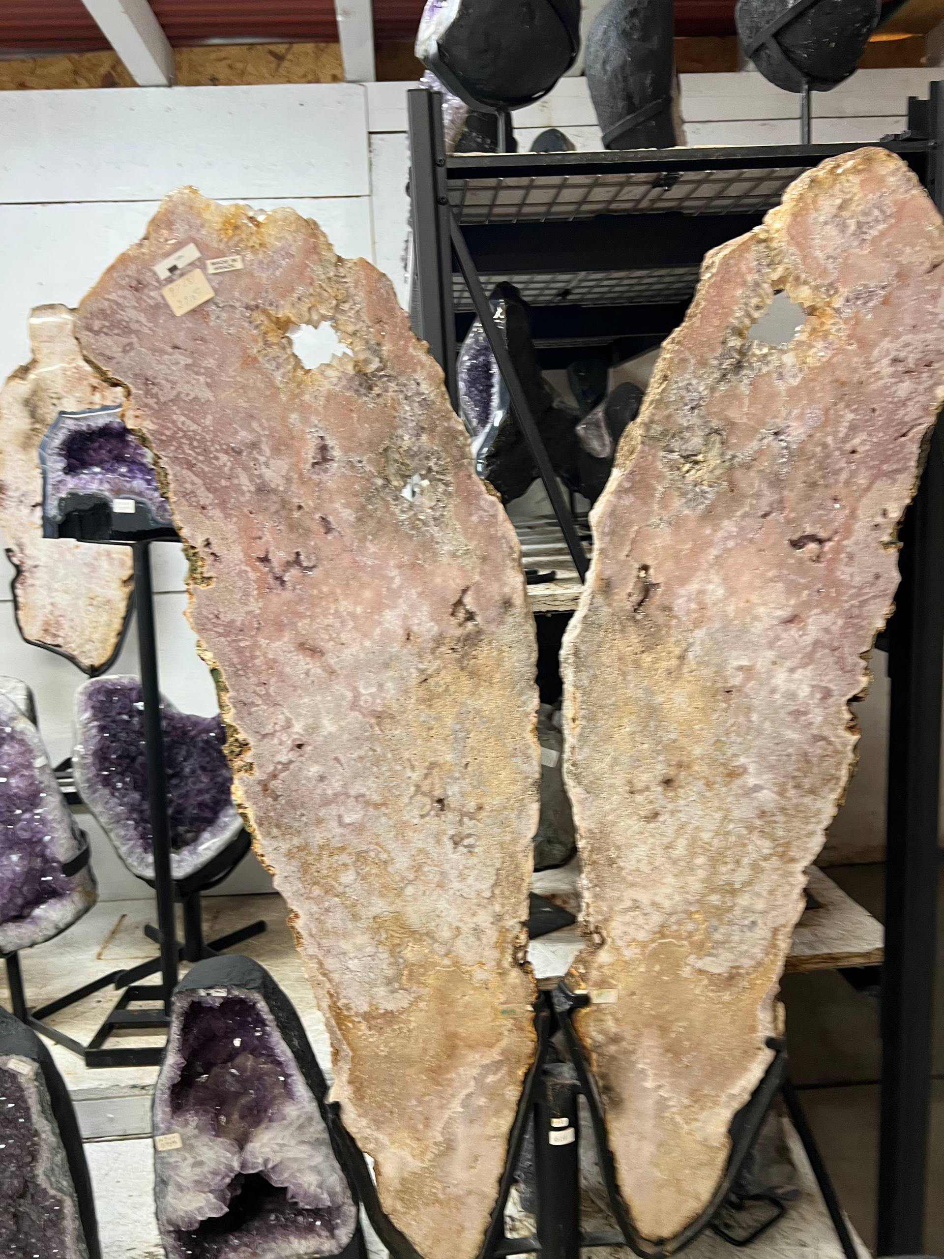 Rose amethyst wings on stand – view 5