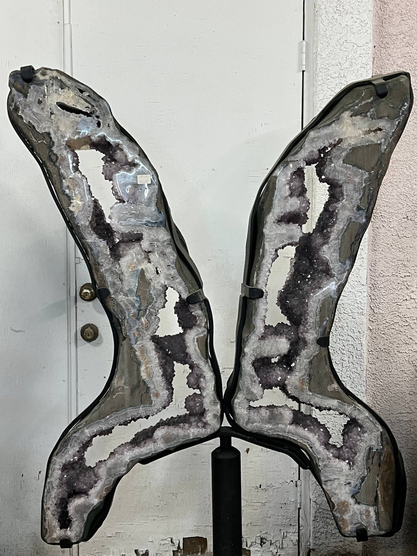 Amethyst butterfly wings on stand – view 2