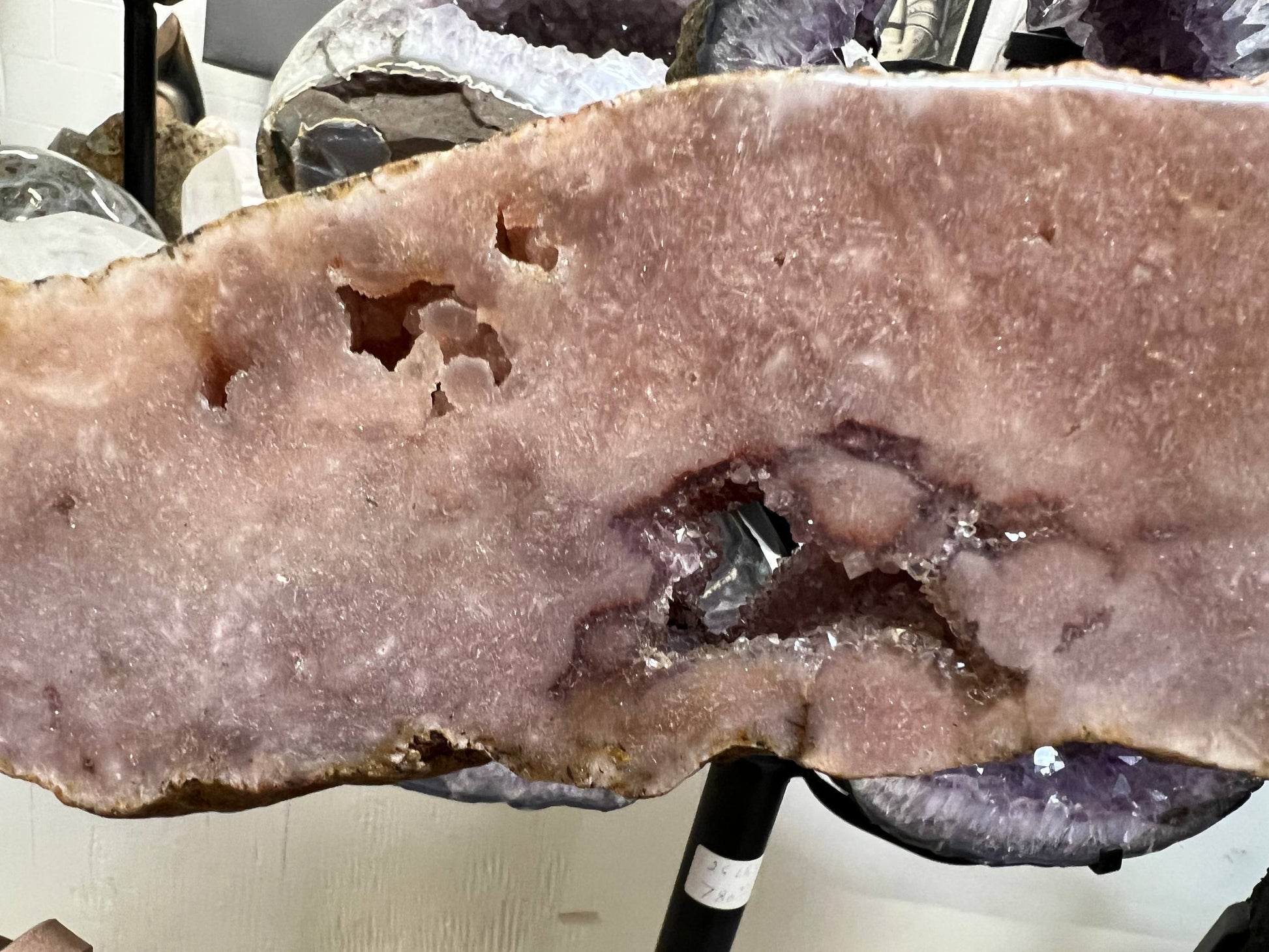 Pink amethyst on stand – view 10