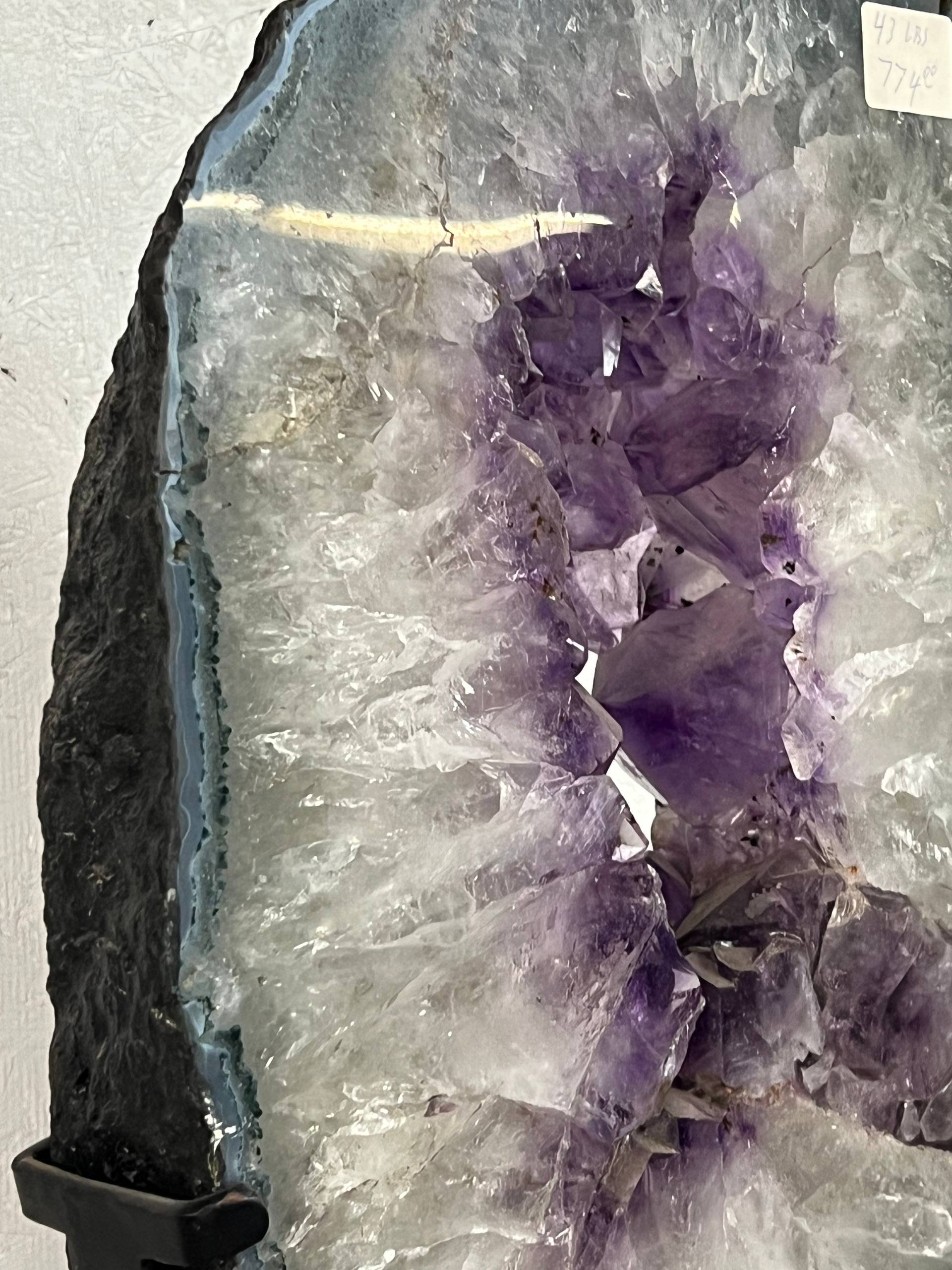 Amethyst geode cut piece on stand – view 9